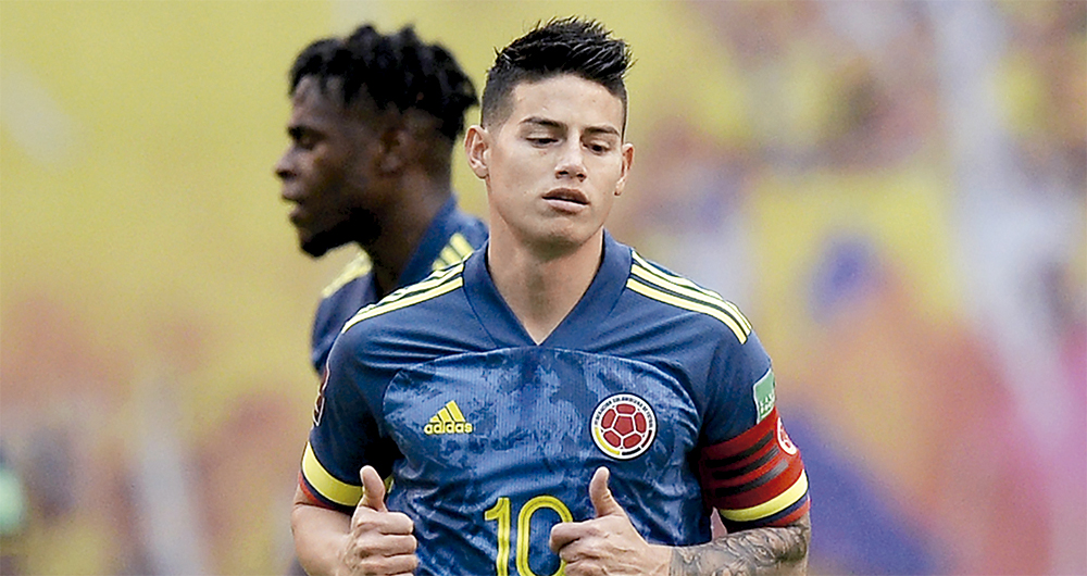  James Rodríguez anotó su último gol con la selección Colombia el 17 de noviembre de 2020 ante Ecuador.