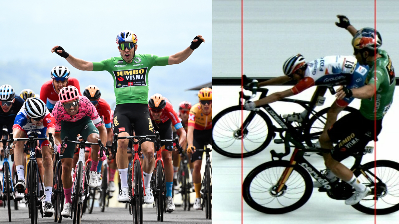 Wout Van Aert consiguió la camiseta de líder, pero quedó molesto por el 
desenlace de la etapa