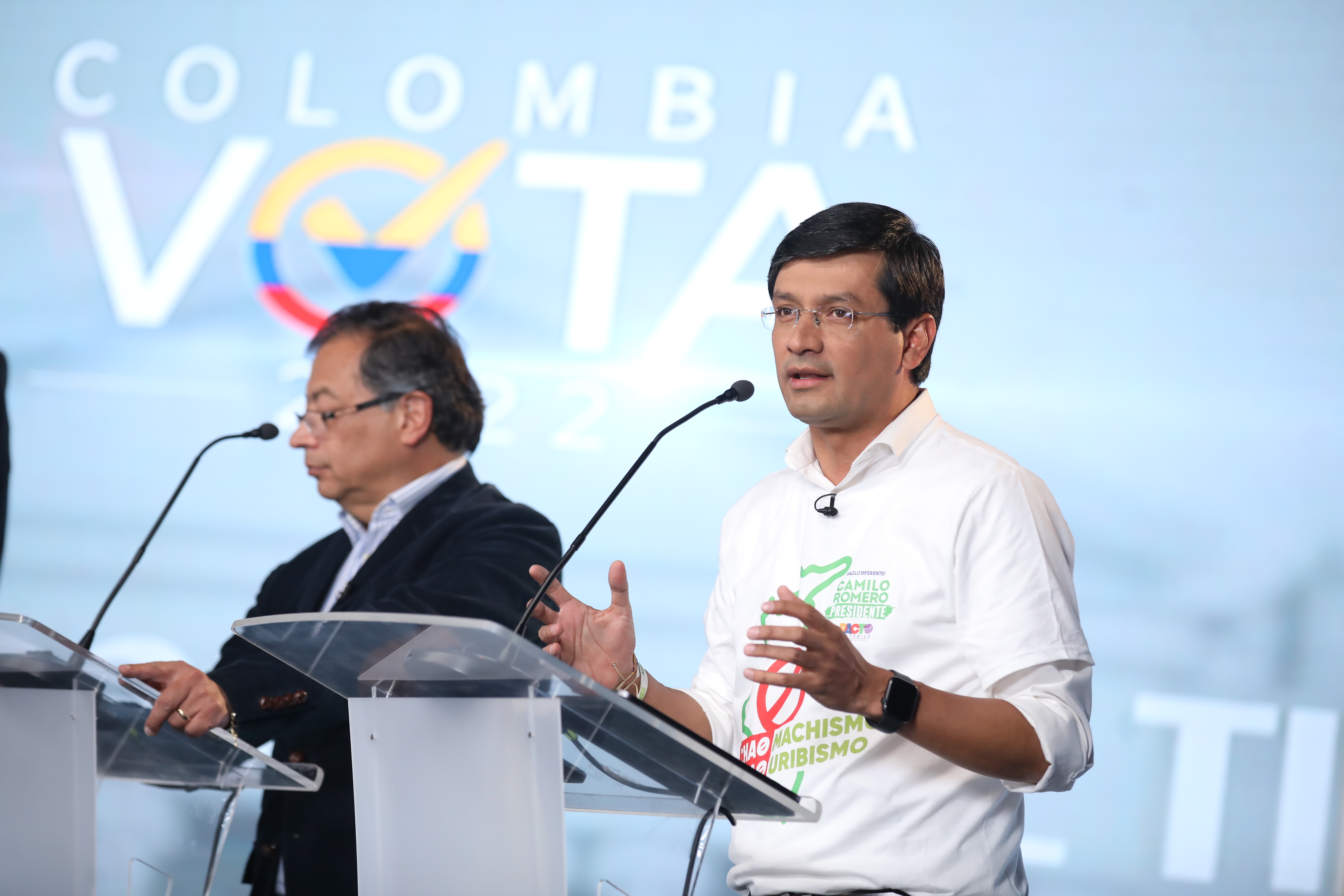 Camilo Romero y Gustavo Petro Debate