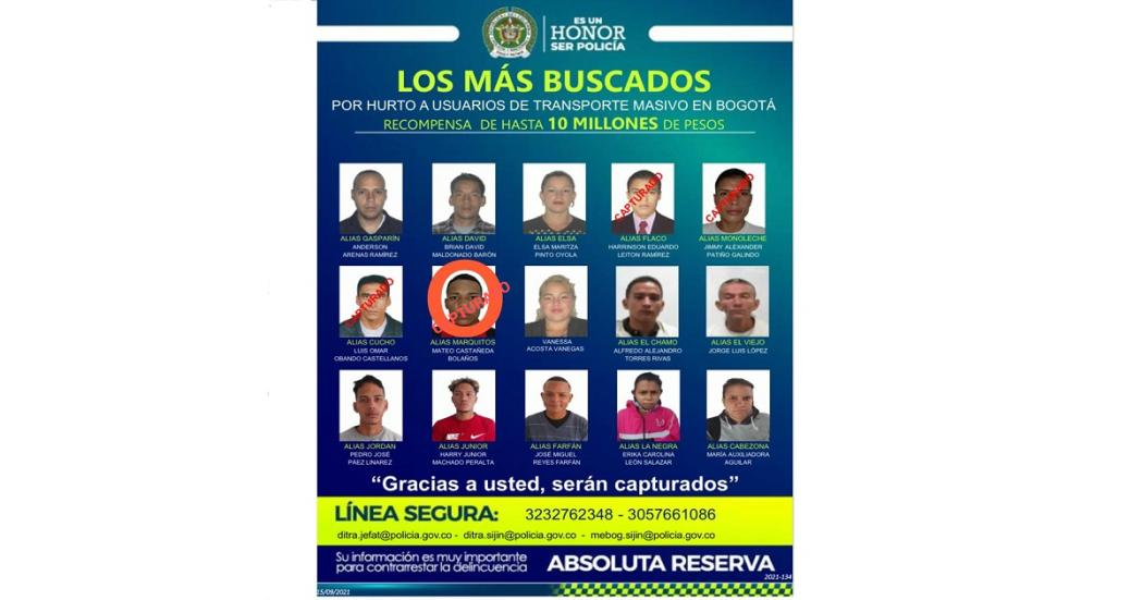 Con la captura de alias 'Marquitos', ya son 4 los delincuentes del cartel de los más buscados que han sido capturados.