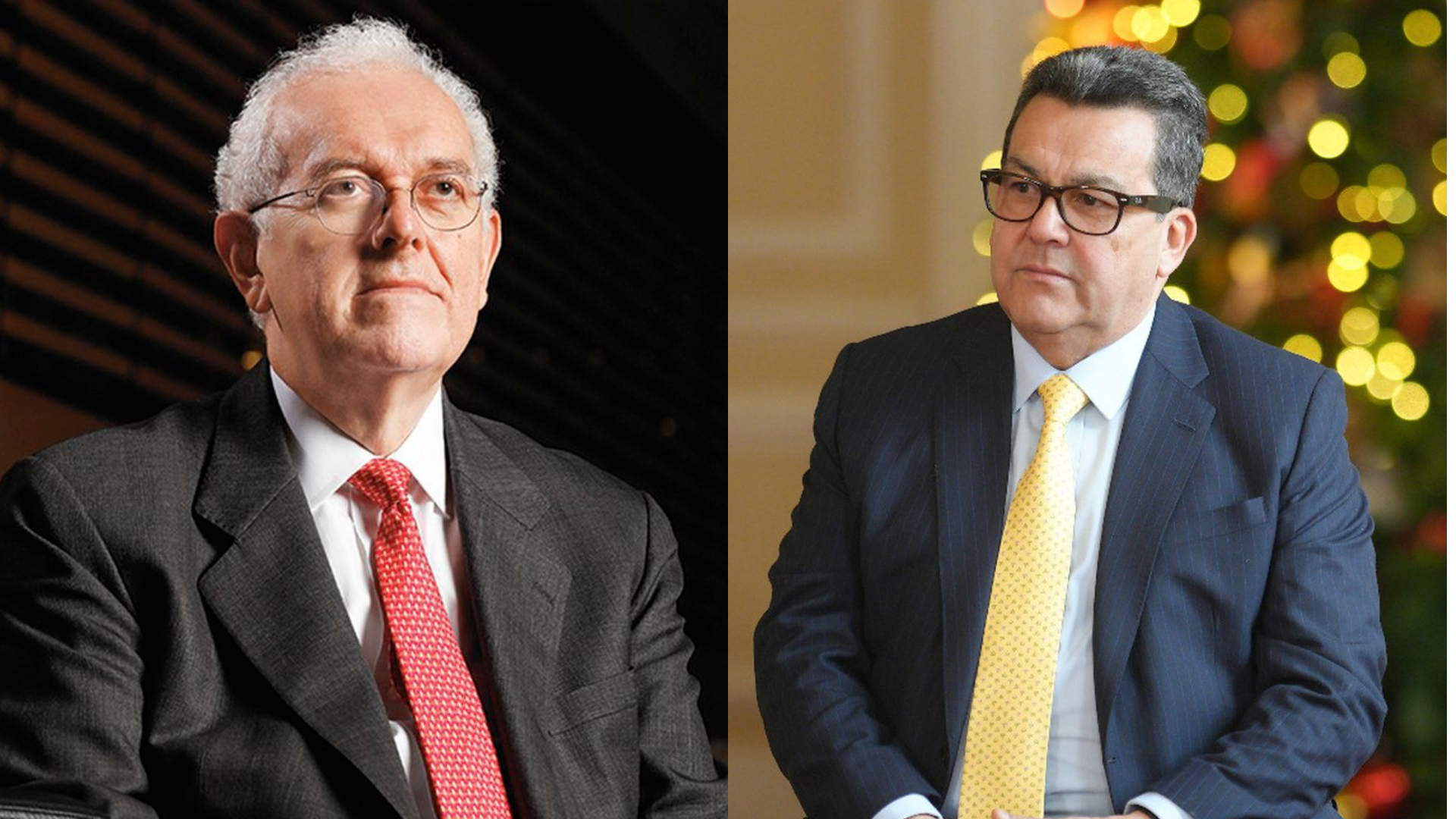 El ministro de Hacienda, José Antonio Ocampo (izq.), y el presidente de Colpensiones, Jaime Dussán.