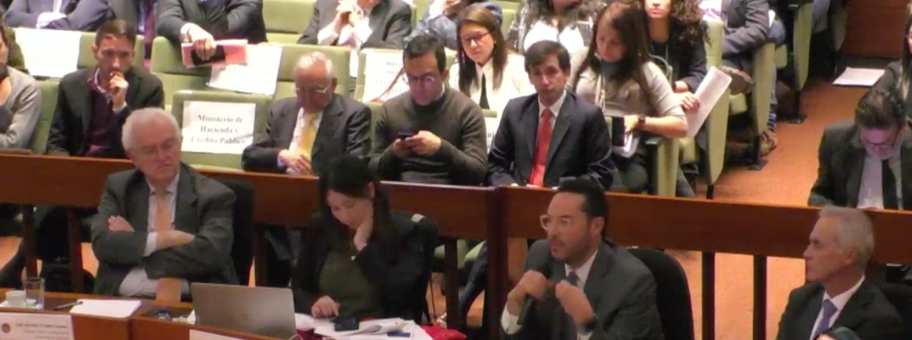 Audiencia Pública en la Corte Constitucional, donde se resuelven demandas a la reforma tributaria.