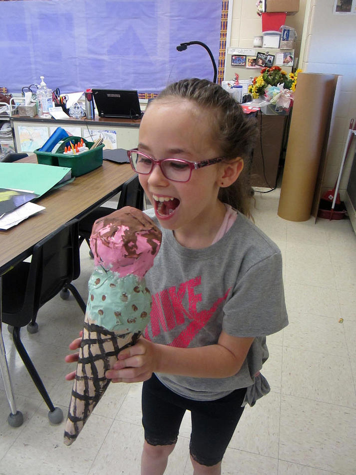 Ice Cream Cone Papermache Display