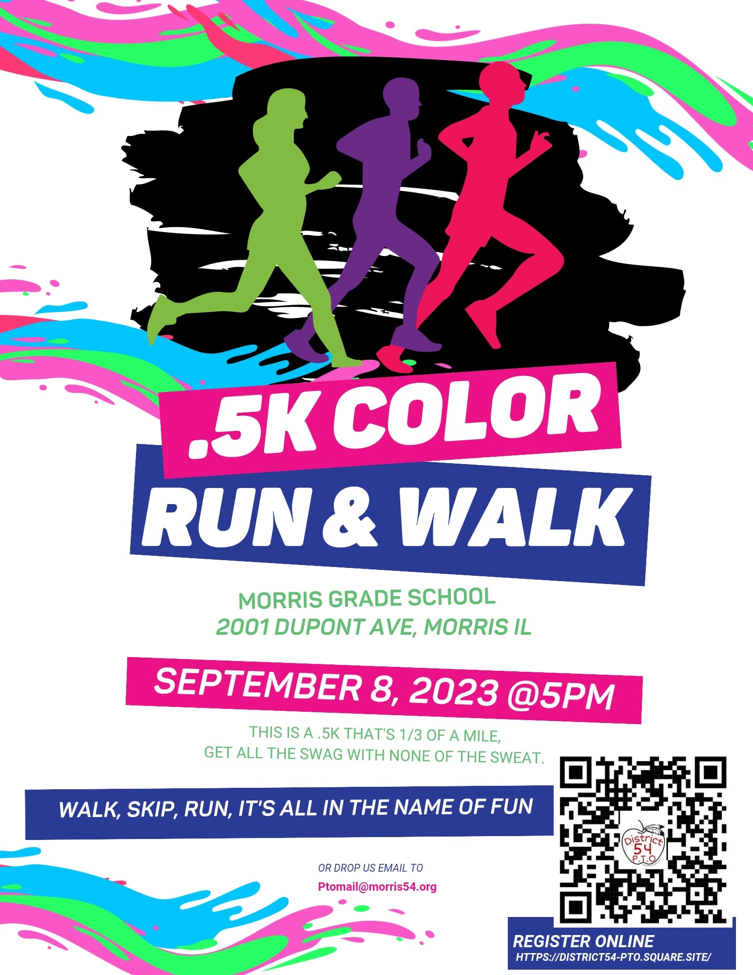 Morris Grade School PTO hosts a .5K Color Run on Friday, Sept. 8