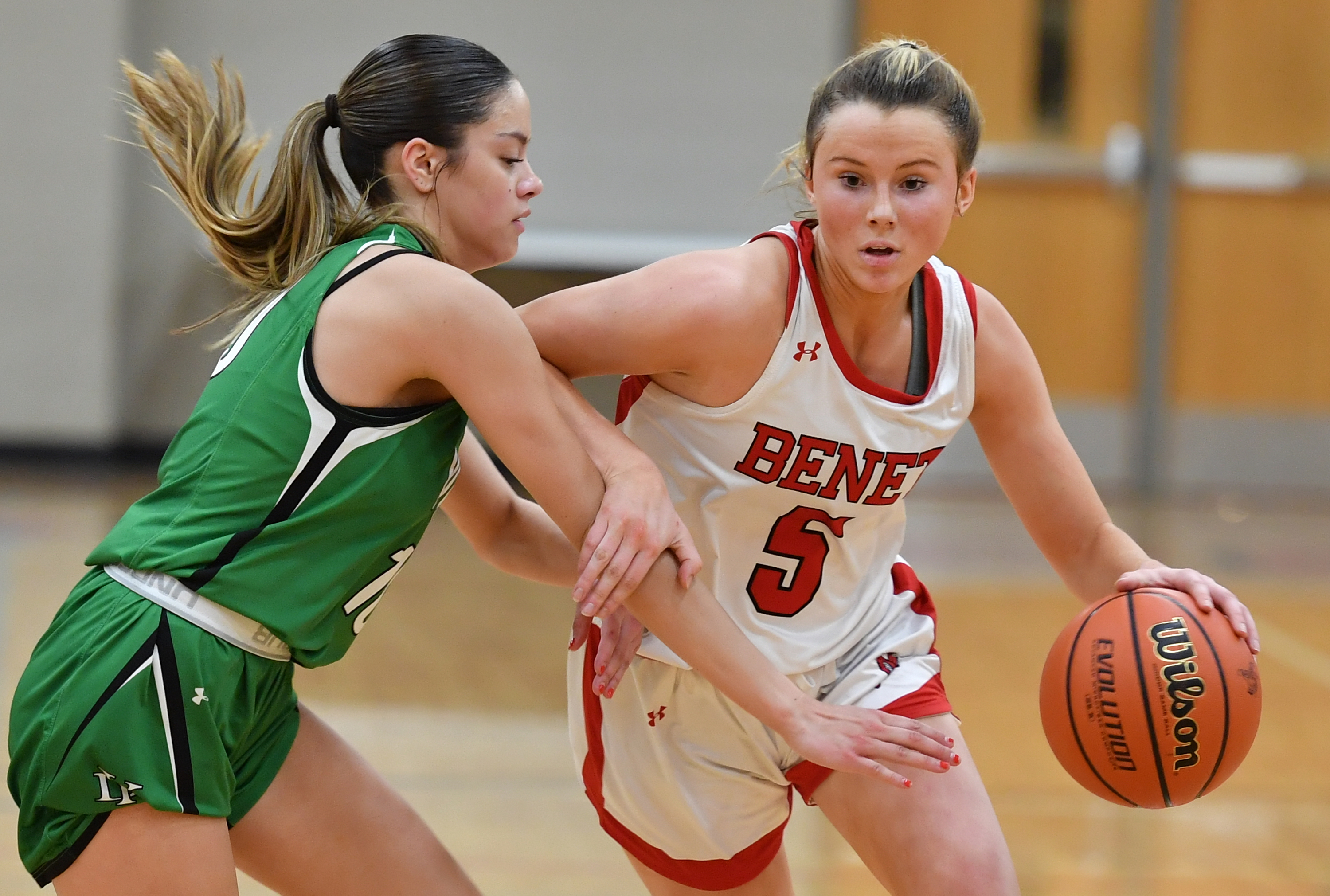 Girls Basketball Benet s Lenee Beaumont Nazareth s Grace