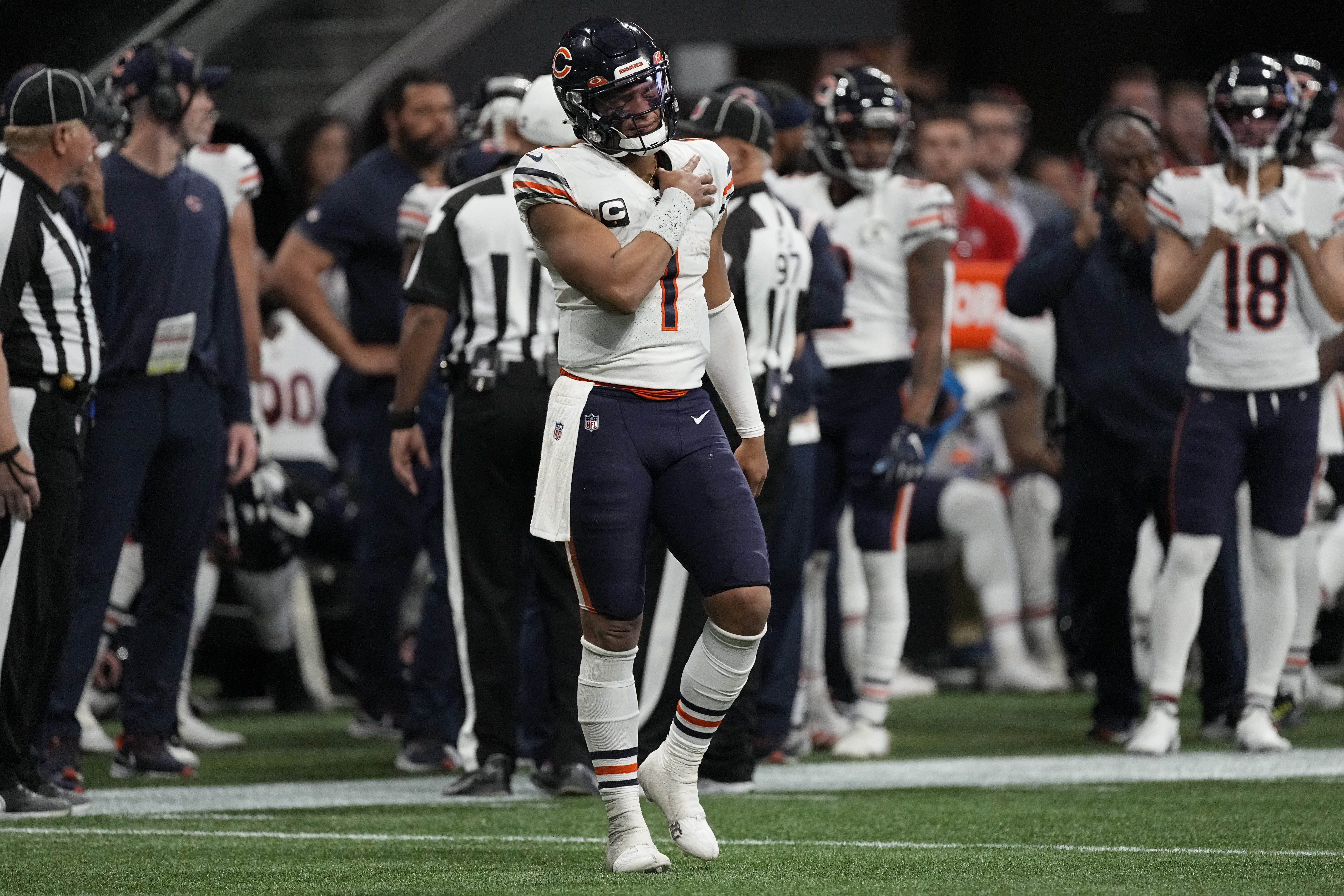 FOX Sports: NFL on X: Justin Fields and the Bears get their first