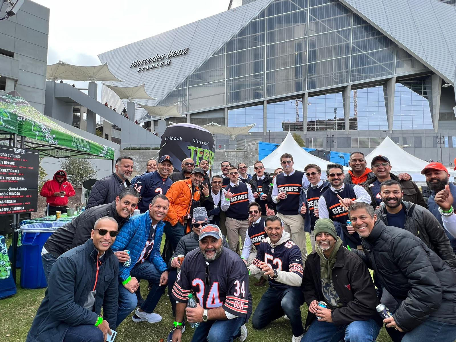 Group of Fans Dressed as Mike Ditka Attend Bears-Falcons