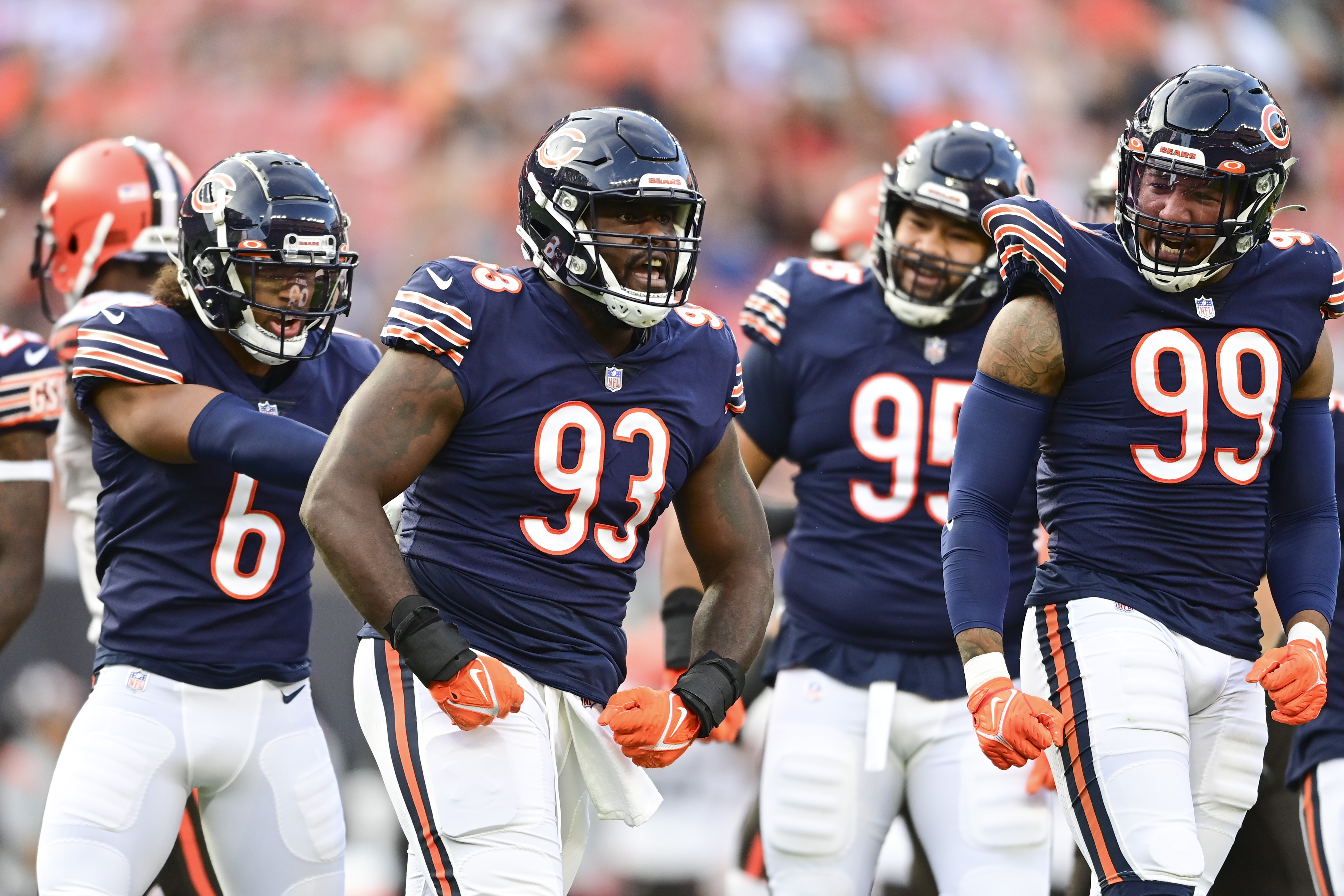 Chicago Bears defensive end Trevis Gipson (99) prior to an NFL