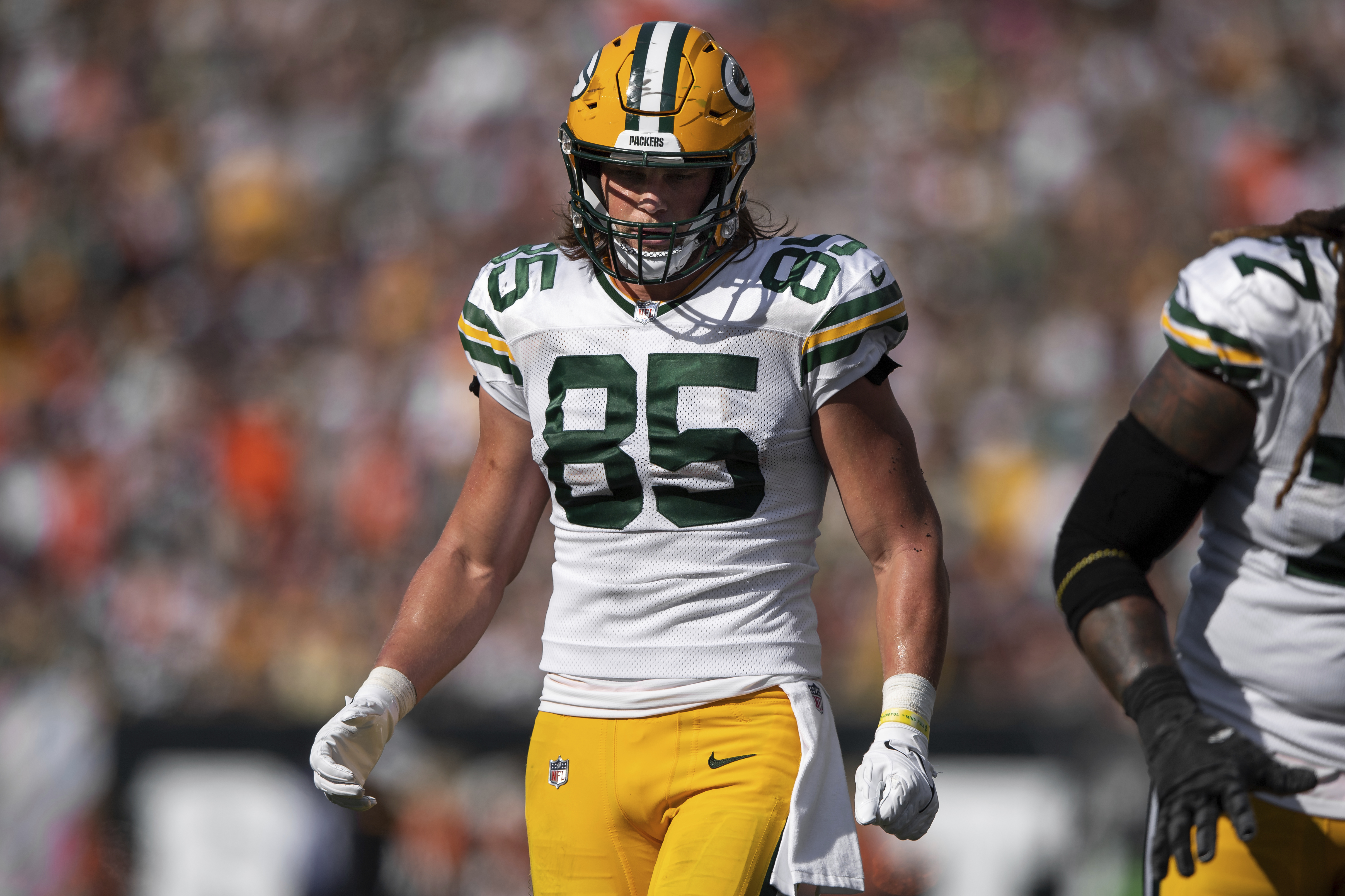 Green Bay Packers tight end Robert Tonyan (85) runs with the ball