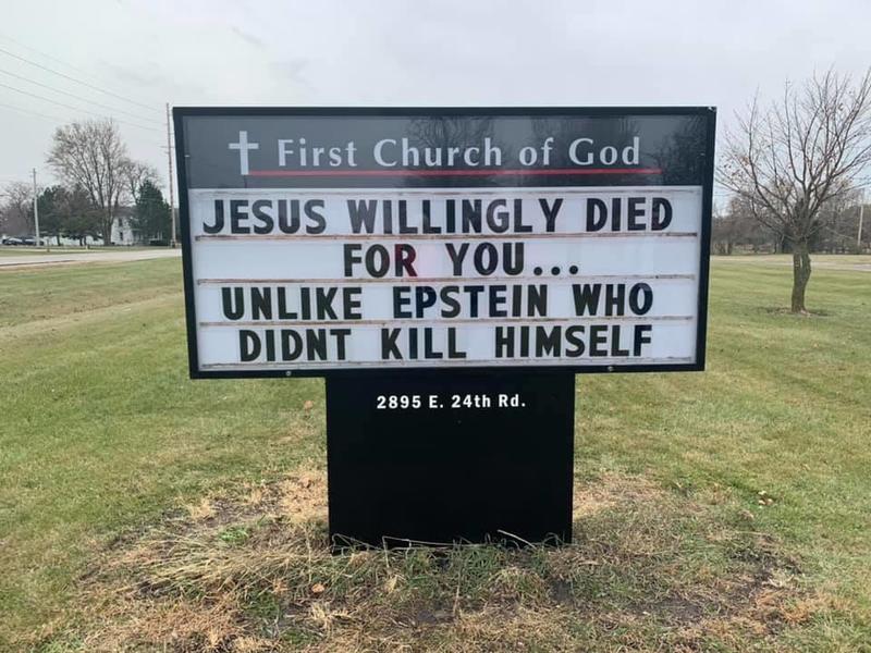 Marseilles church joins in on popular Jeffrey Epstein conspiracy theory –  Shaw Local