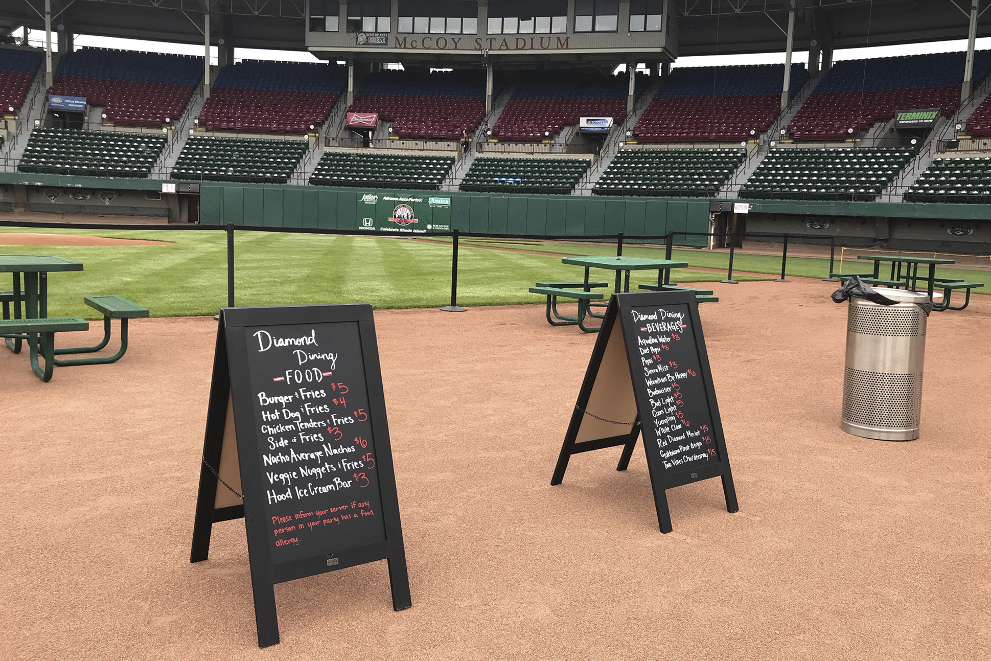 On-field dining? Without baseball, Pawtucket Red Sox may turn