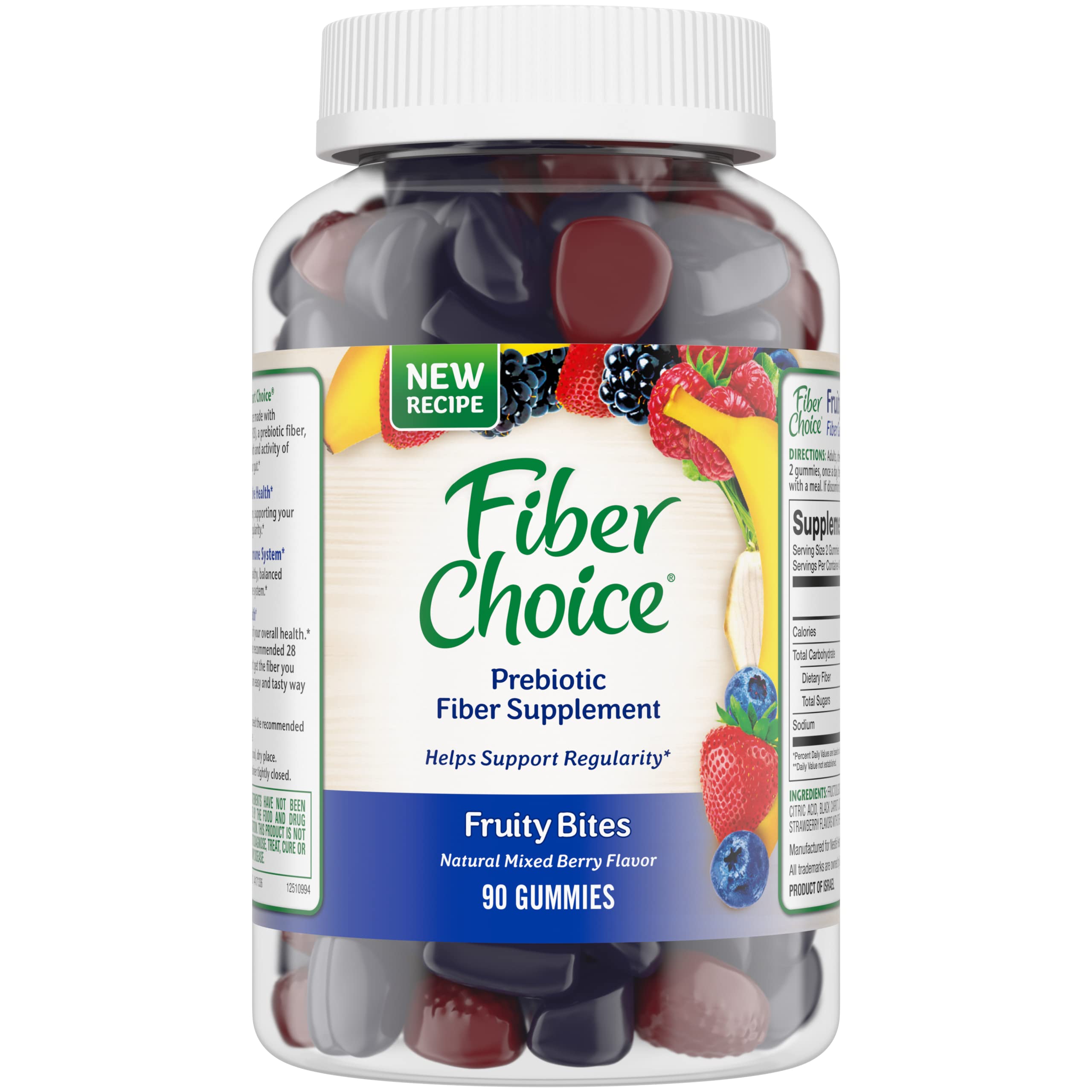 1) FIBER CHOICE Plus Calcium + D Sugar Free Assorted Berry Flavors