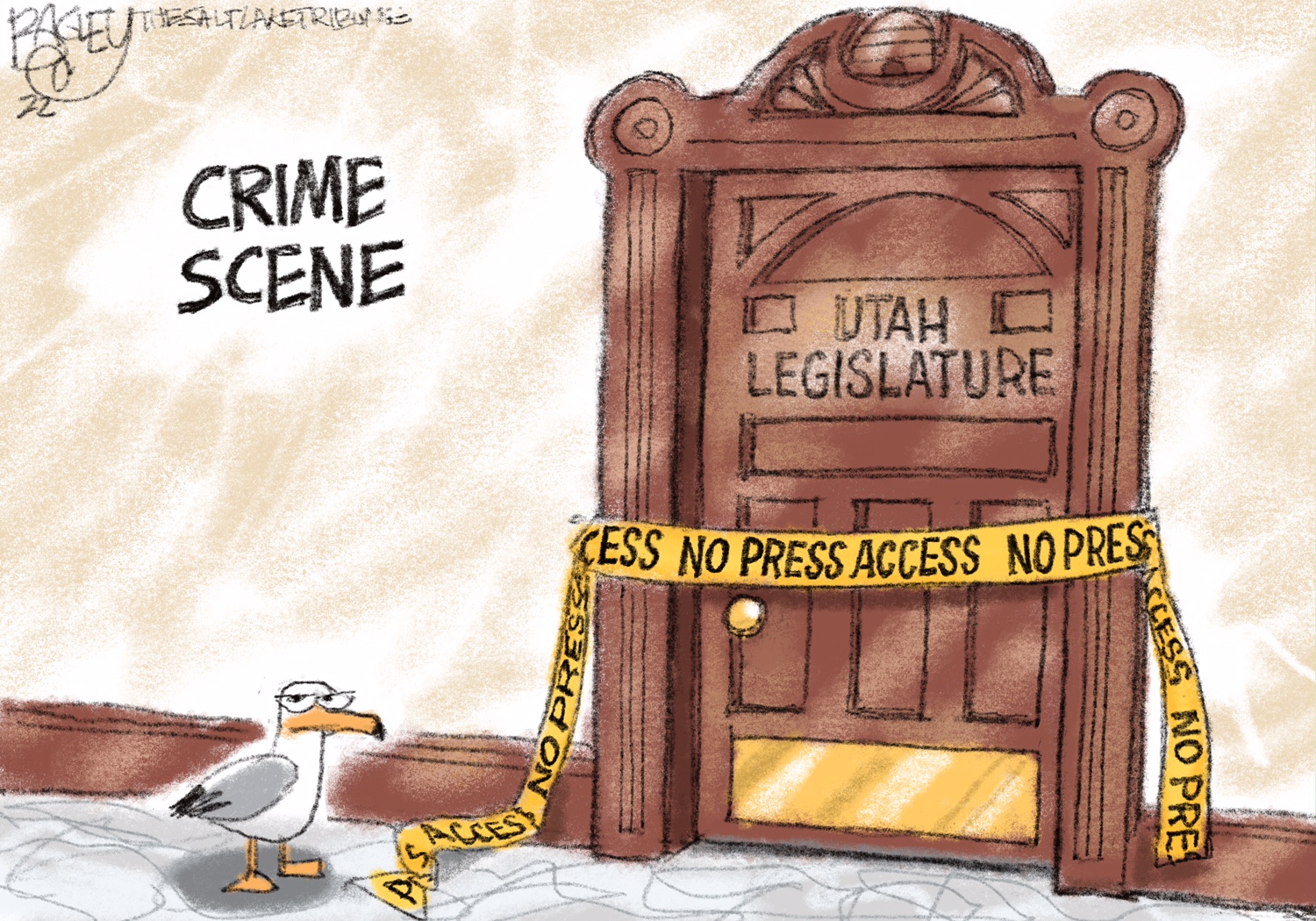 Bagley Cartoon: Crime Scene - The Salt Lake Tribune