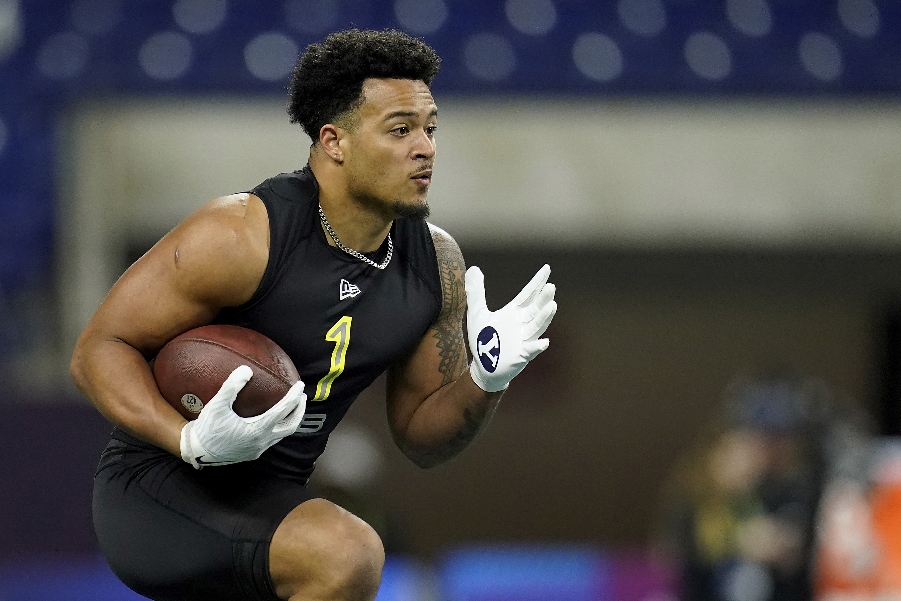 How fast was Tyler Allgeier's 40? Here's how former BYU running back  performed at the NFL Combine