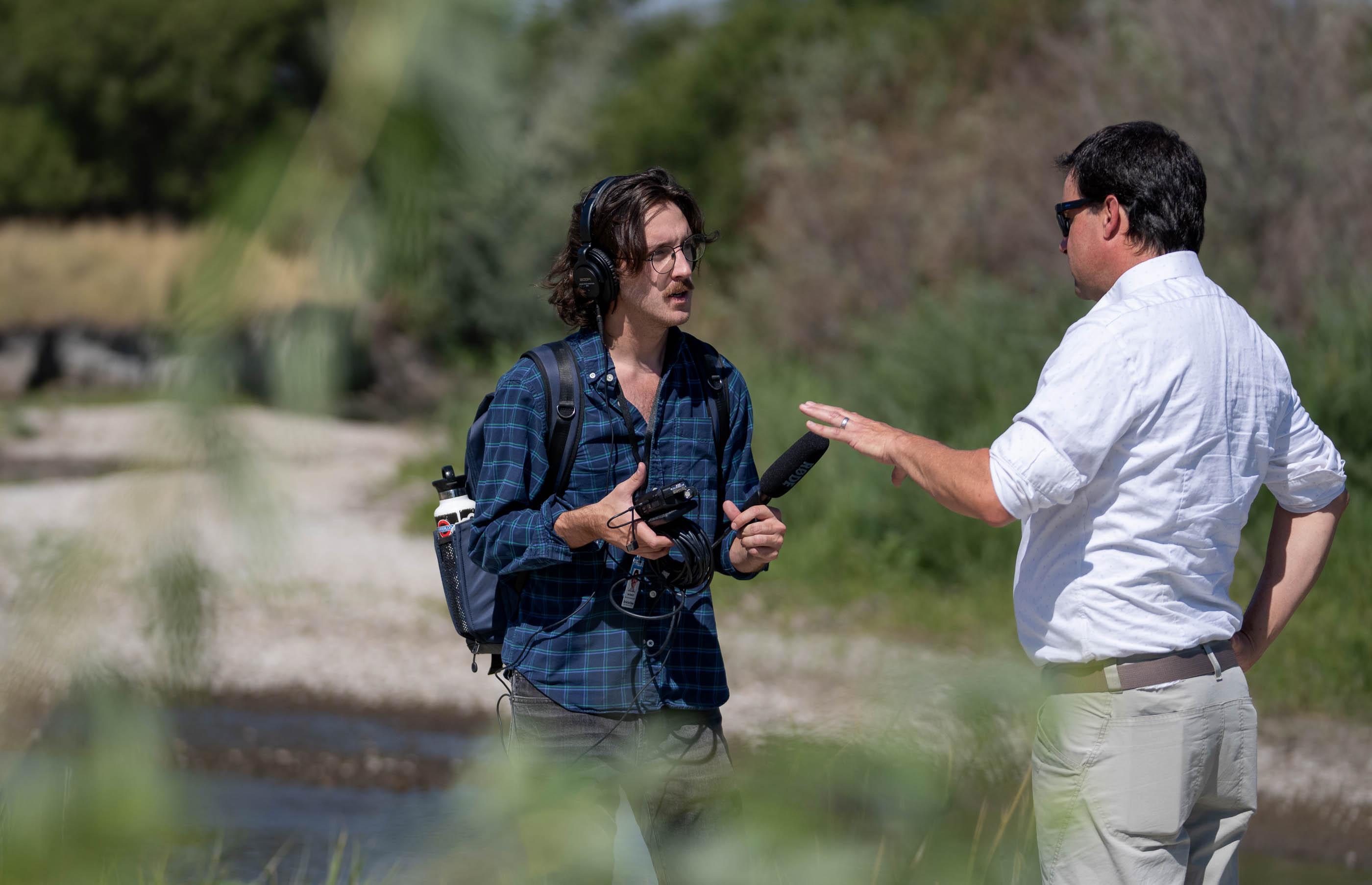 reporter talking to a person