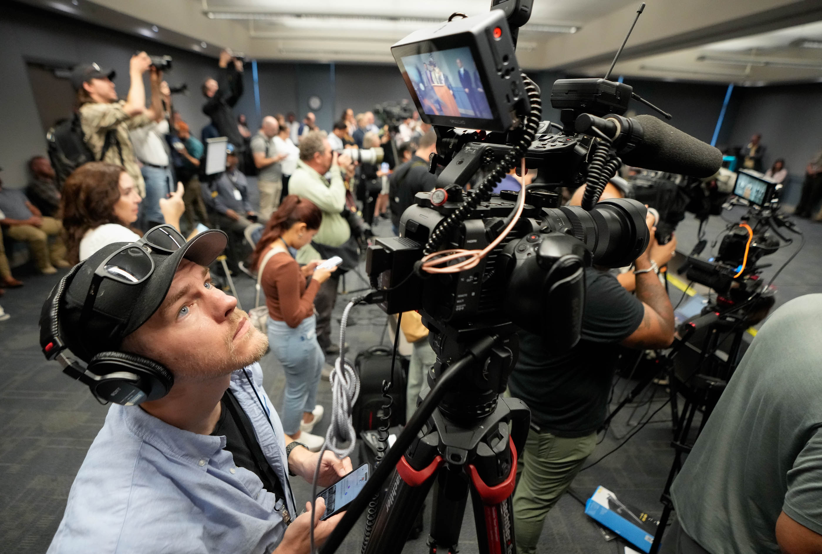 reporters working