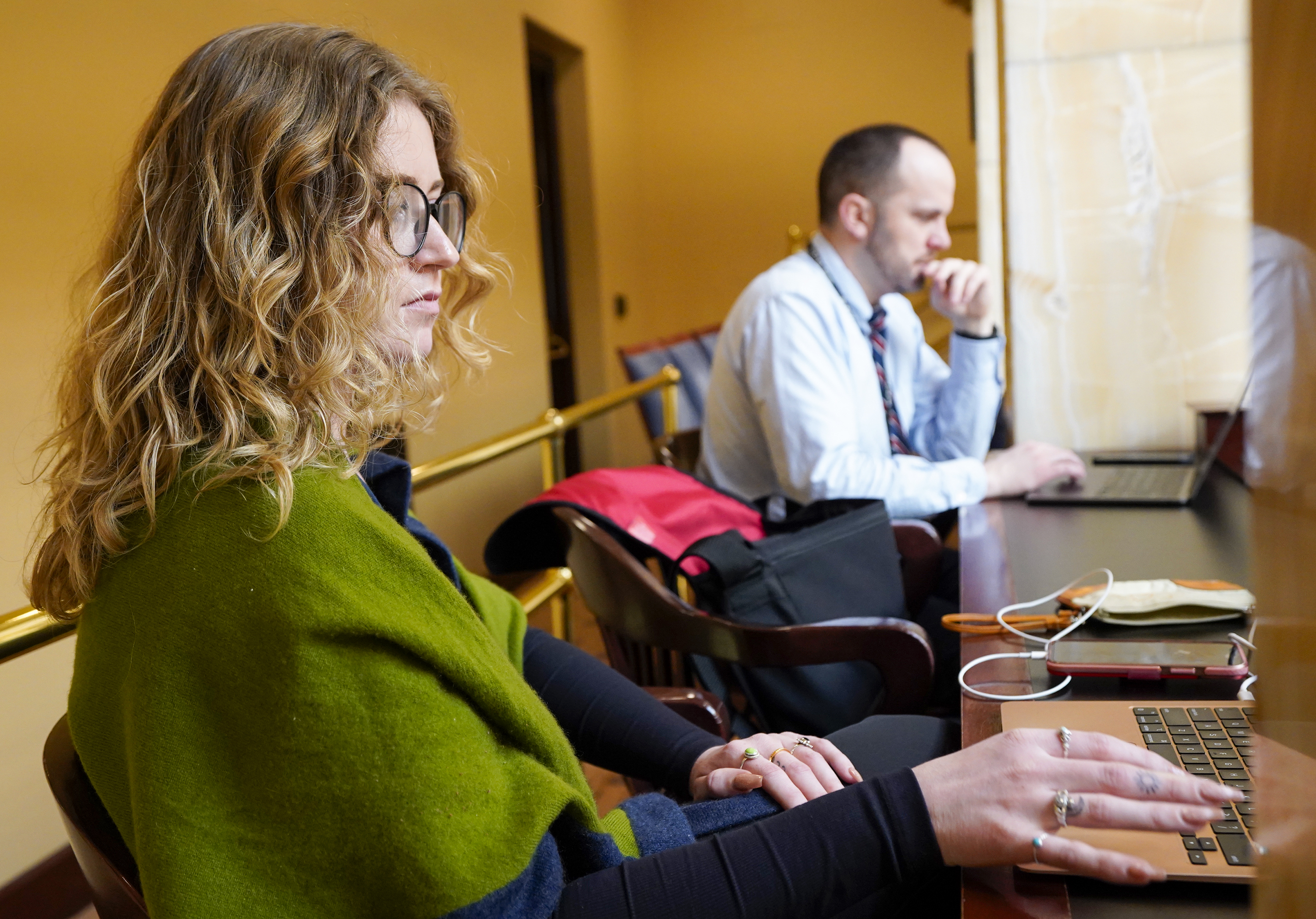 reporters at a conference