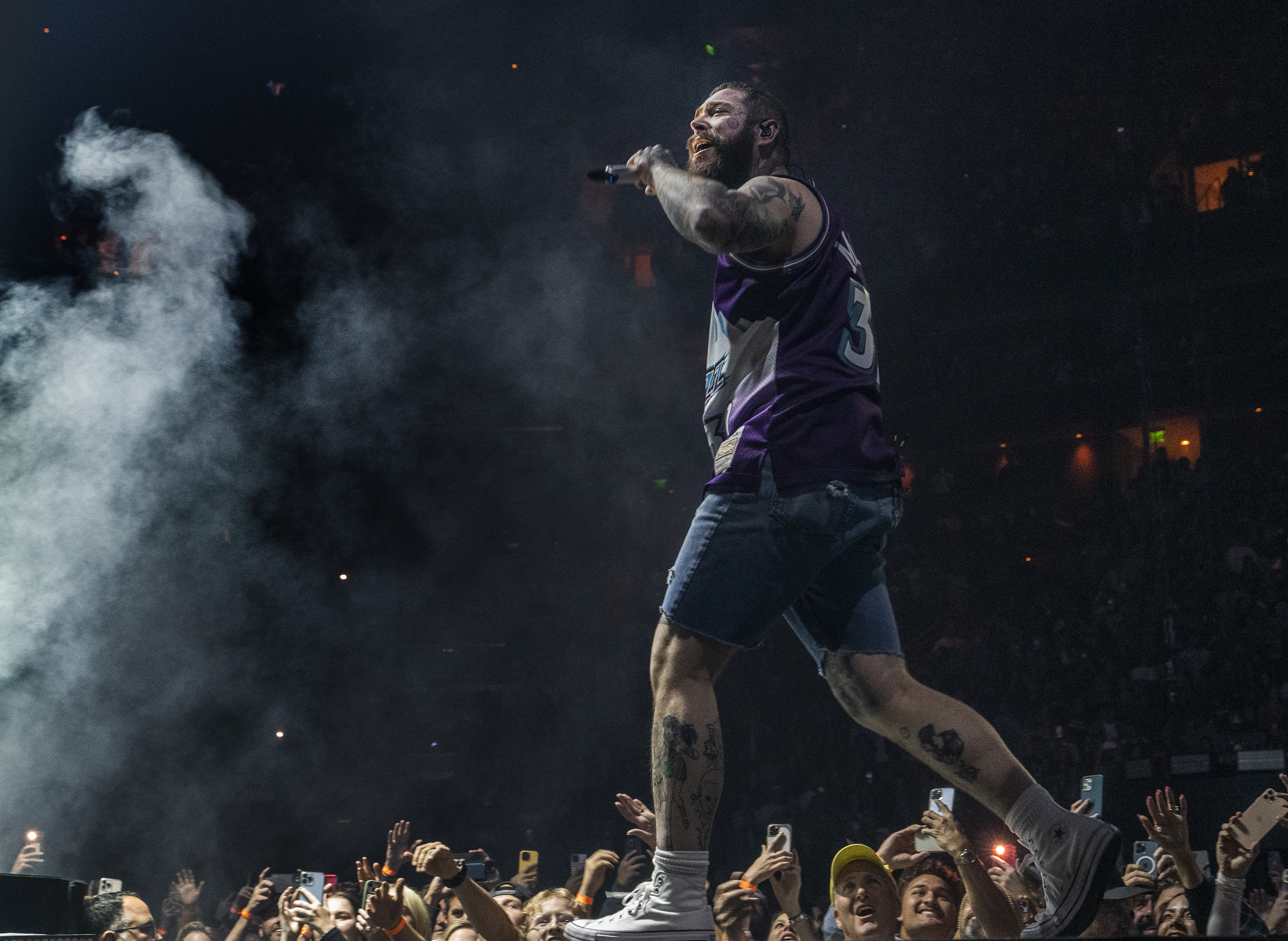 Post Malone comes 'home' to Utah, and pays tribute to 'The Mailman' Karl  Malone