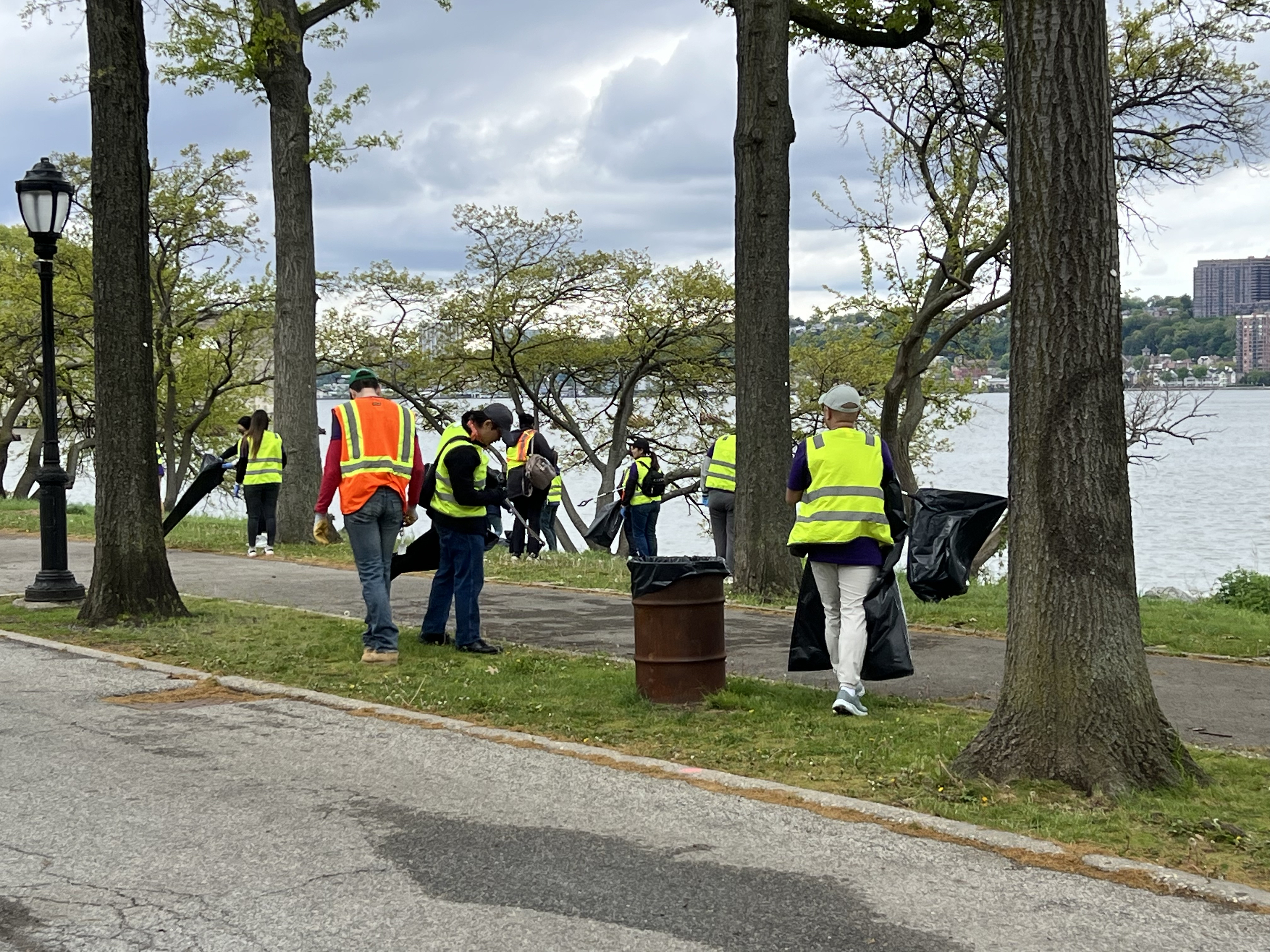Volunteers gather at Riverside Park for annual waterfront cleanup