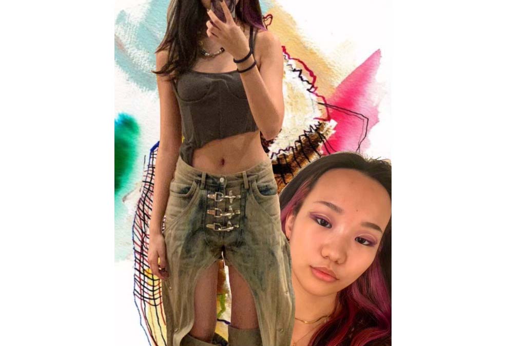 Janice Zhai, CC '25, creates fashion from plastic bag experiments