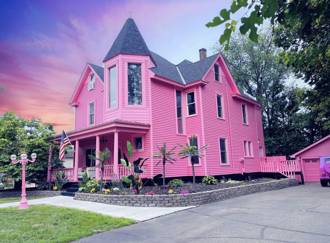 Hudson's Goth Castle is now a very pink Barbiecore Castle going