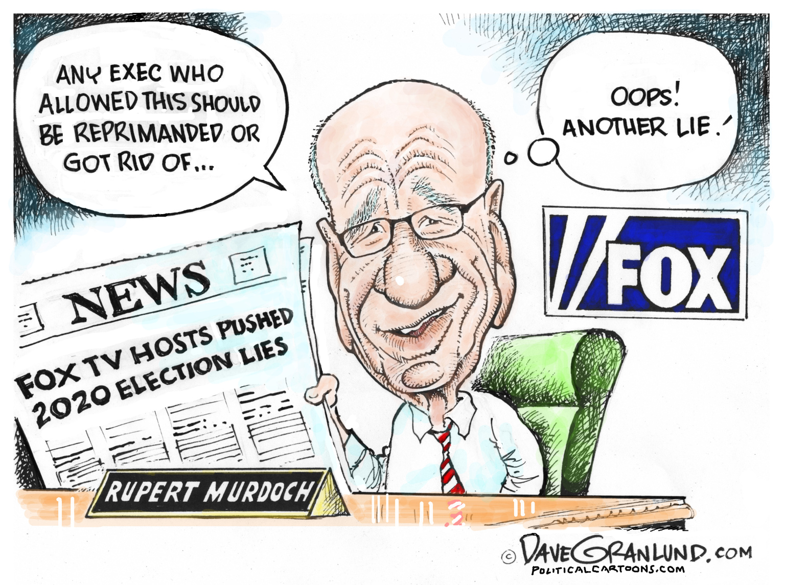 Editorial cartoon Another lie from Fox News