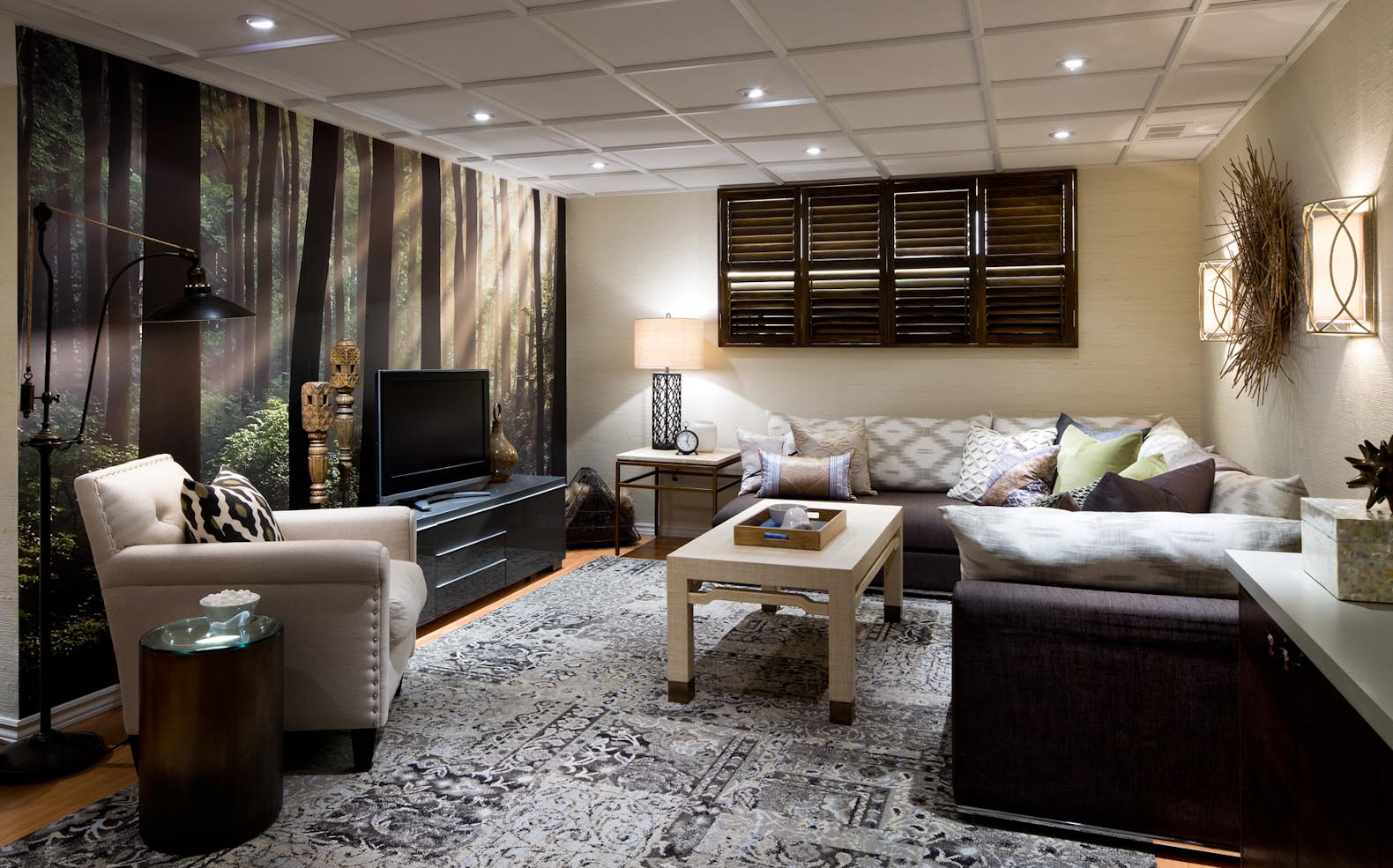 Family-friendly basement makeover leaves room for all., image size:1580x985