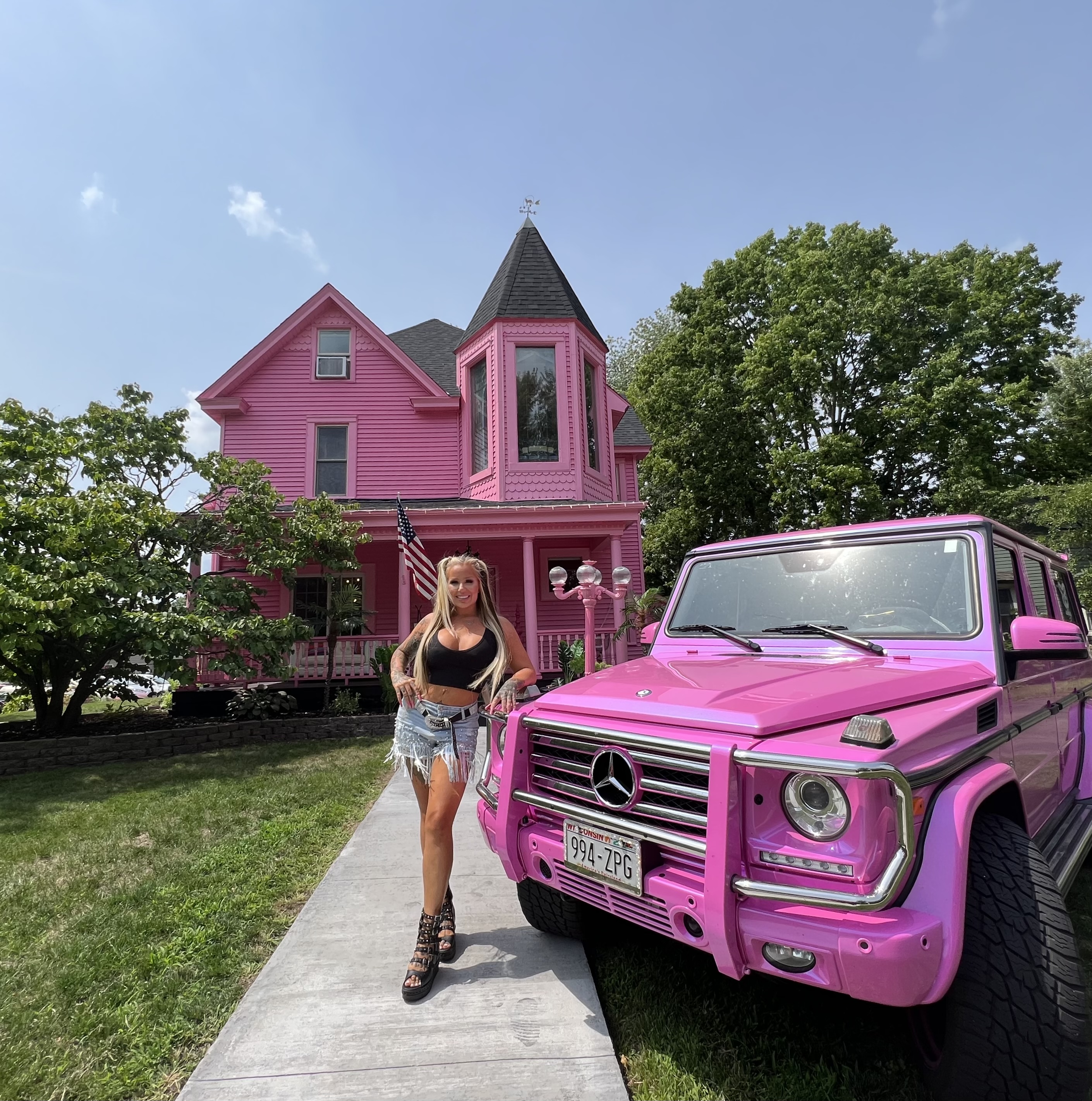 Hudson's Goth Castle is now a very pink Barbiecore Castle going