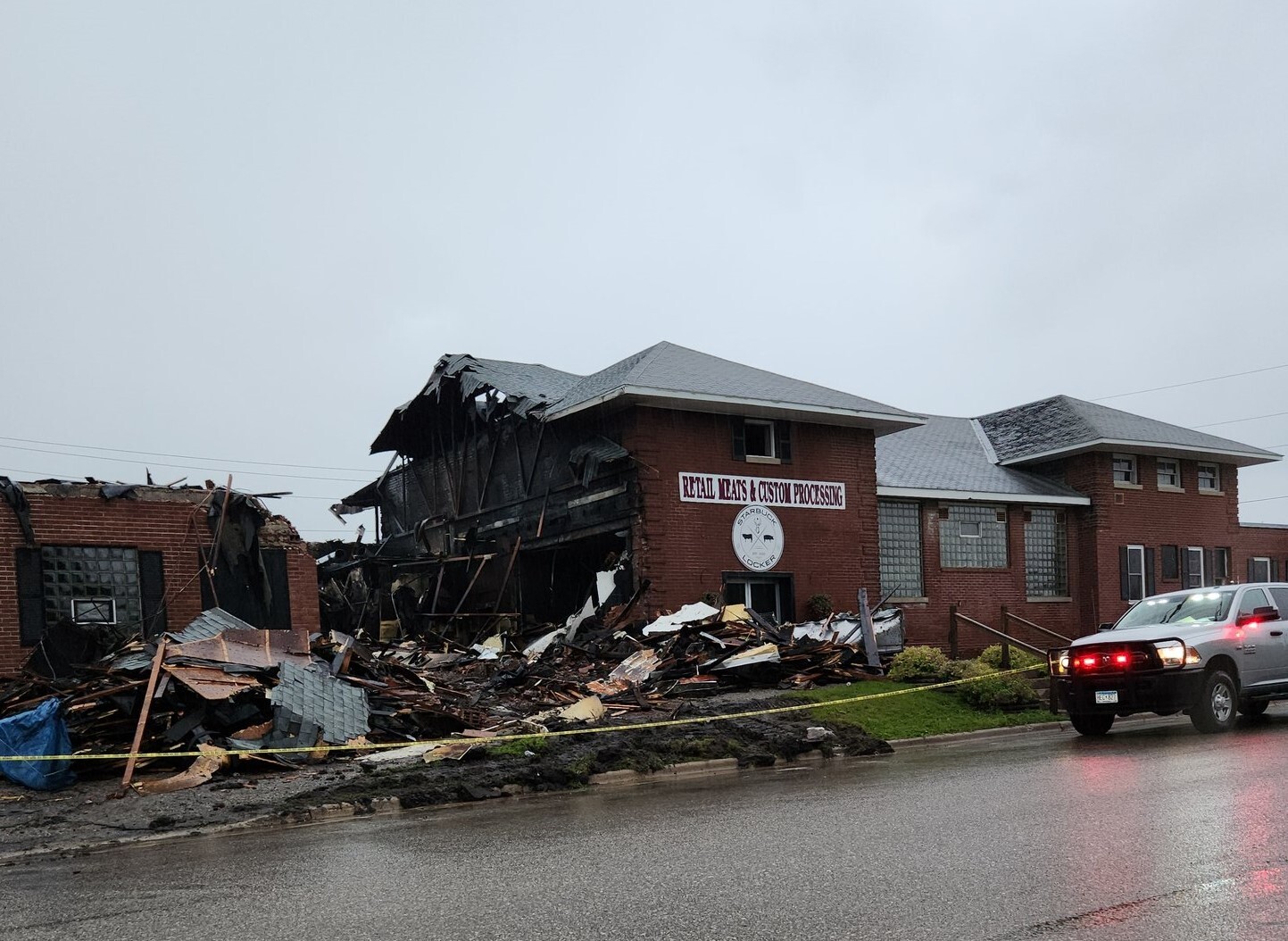 A rural Minnesota meat locker goes up in flames, but the business isn’t