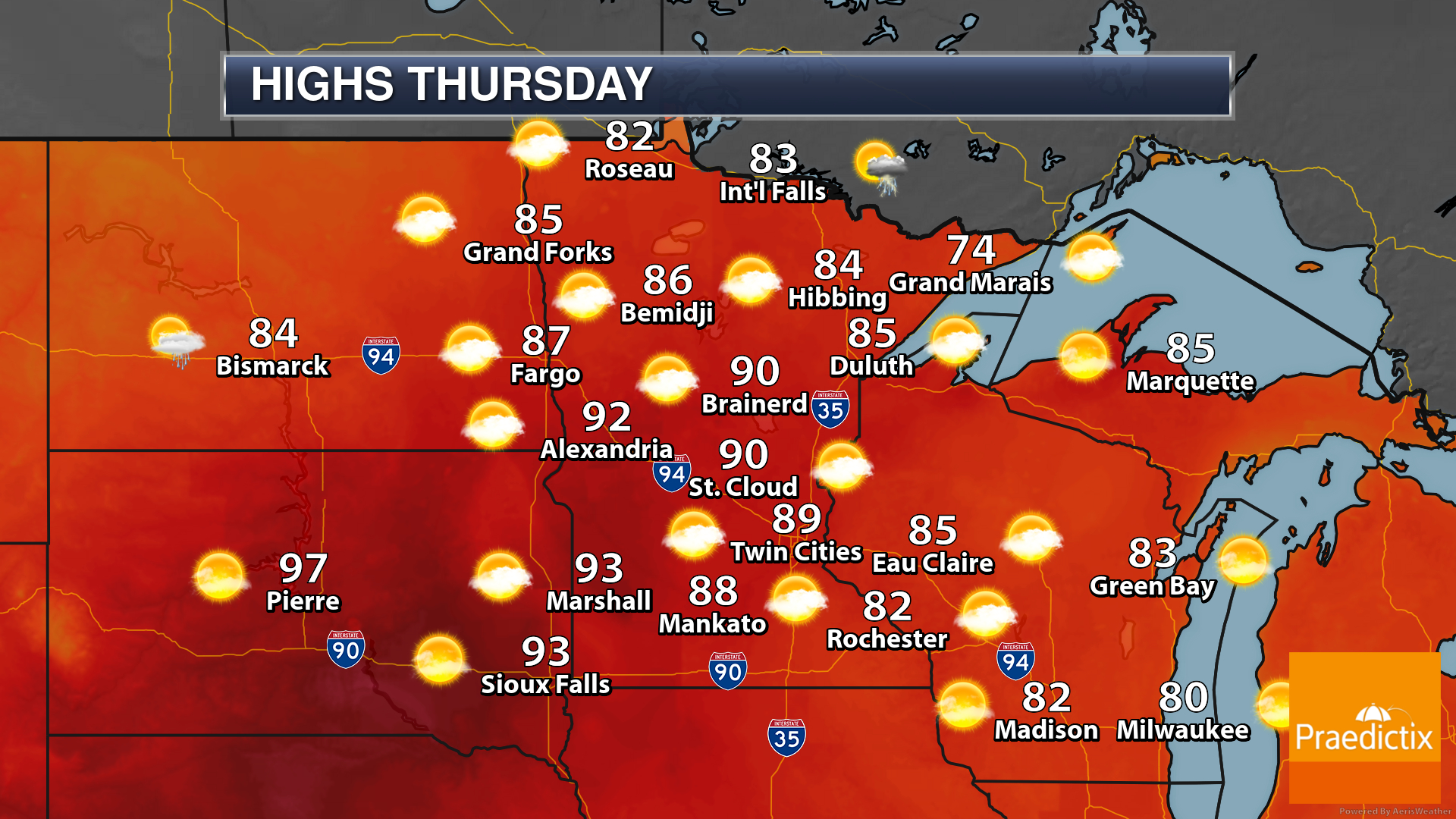Hot Thursday Before A Cold Front Brings Cooler Temperatures And Rain In