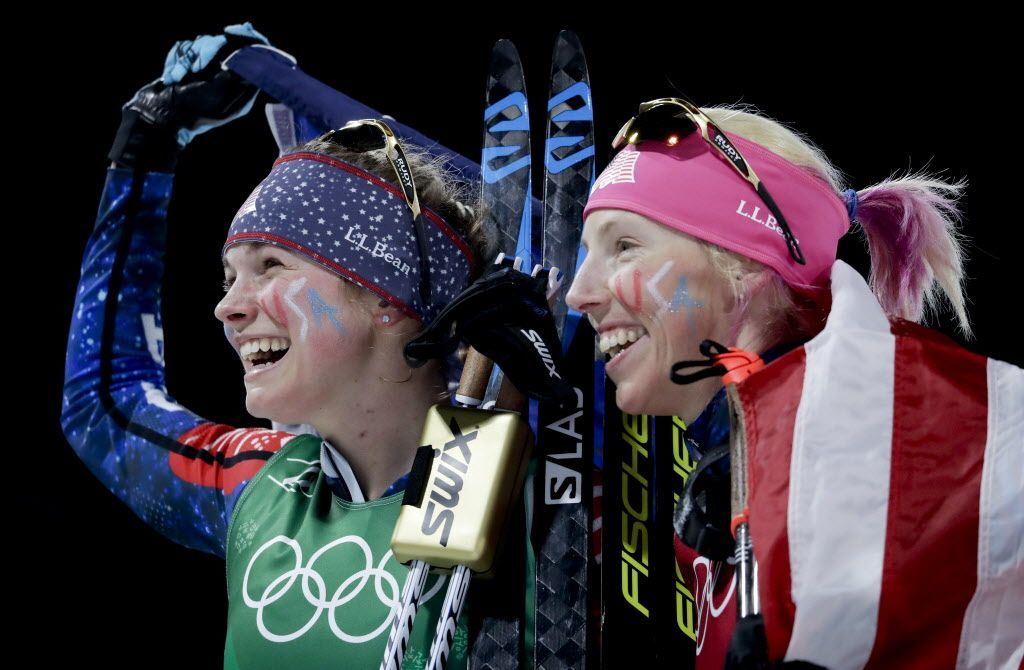 Watch Jessie Diggins' goldmedal finish, sweet postrace interview