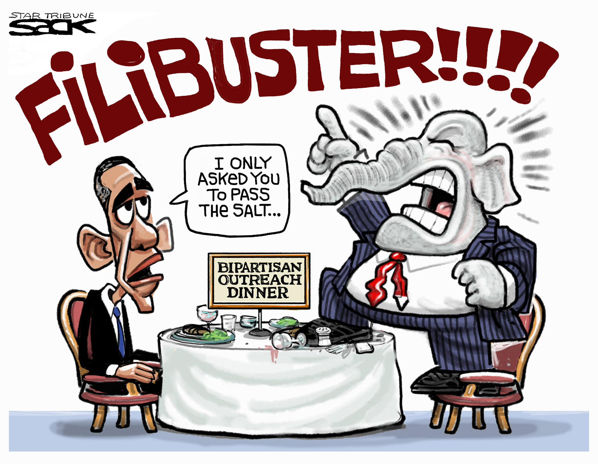 Sack cartoon: Filibuster