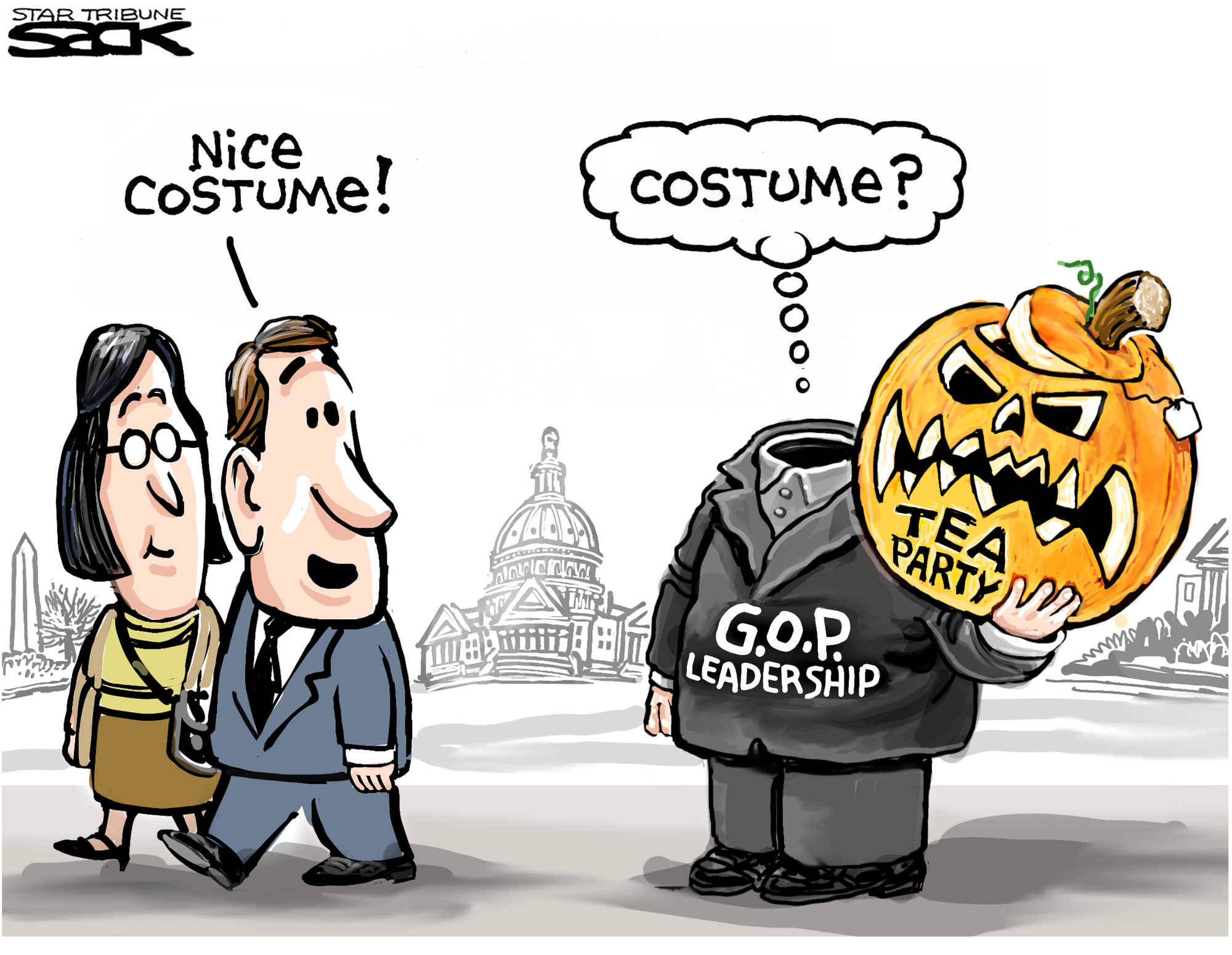 Sack cartoon: Republican Party, image size:2000x1550