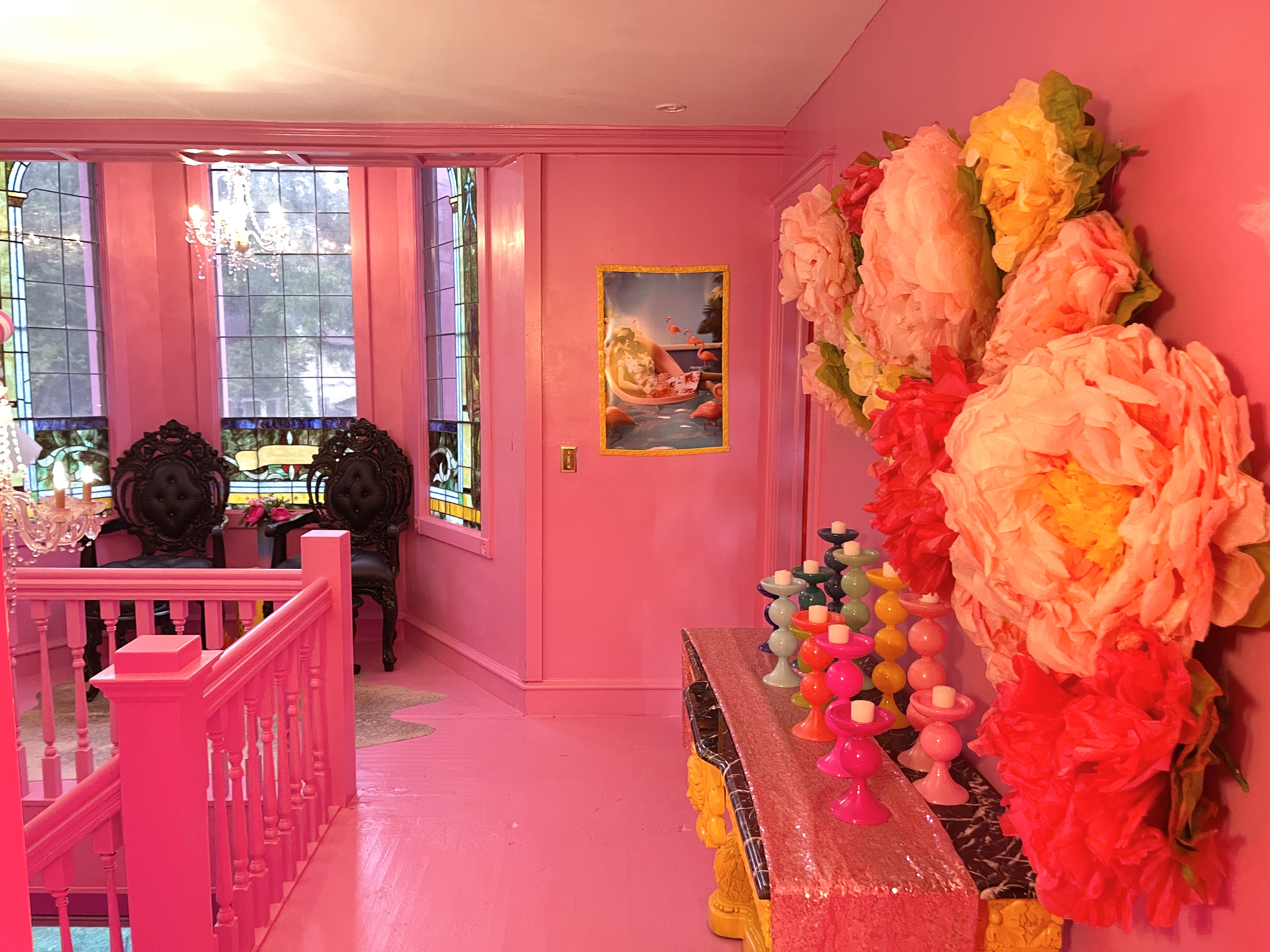 Hudson's Goth Castle is now a very pink Barbiecore Castle going