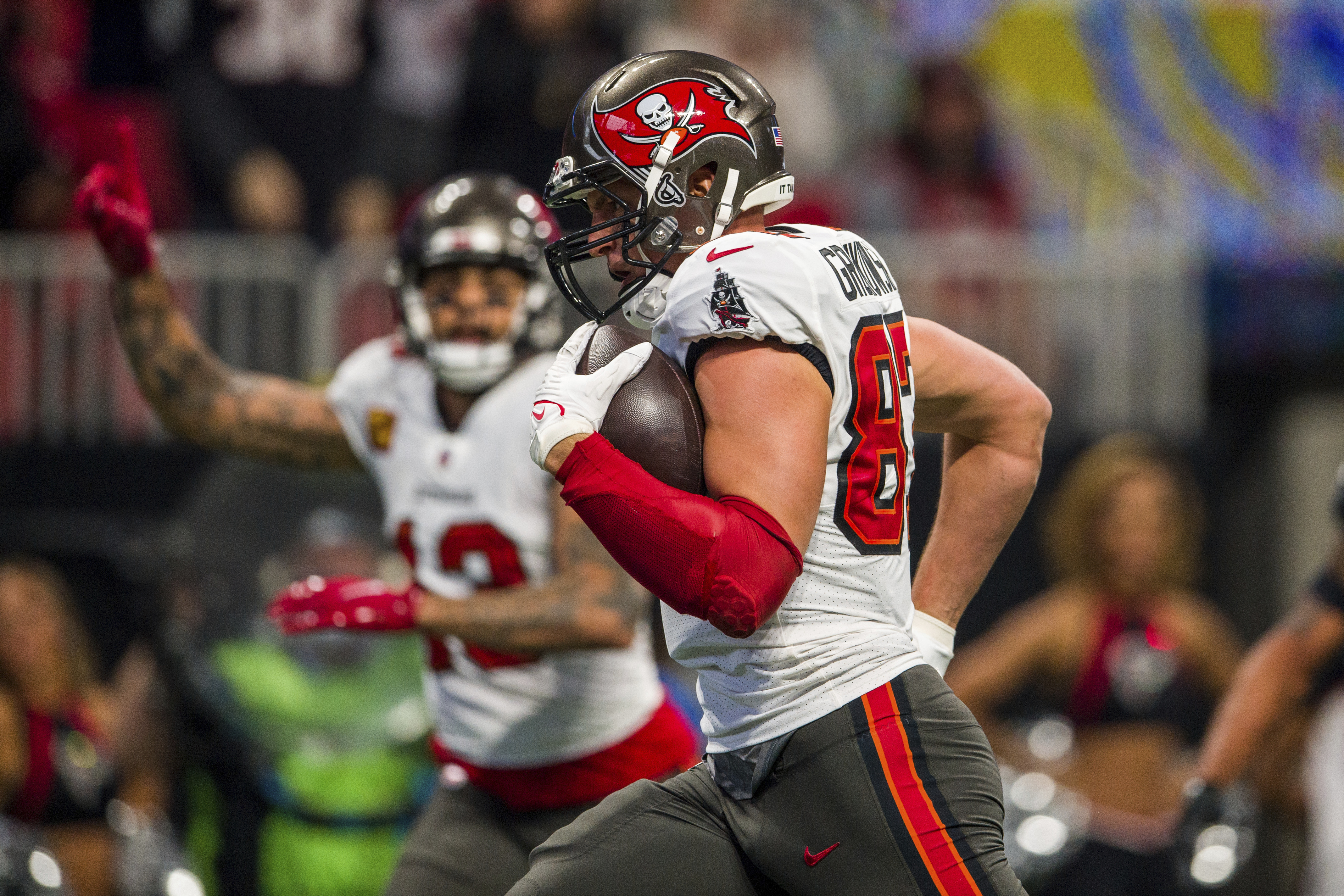 Tampa Bay Buccaneers cornerback Sean Murphy-Bunting (23) works during the  first half of an NFL football game against the Atlanta Falcons, Sunday,  Jan. 8, 2023, in Atlanta. The Atlanta Falcons won 30-17. (