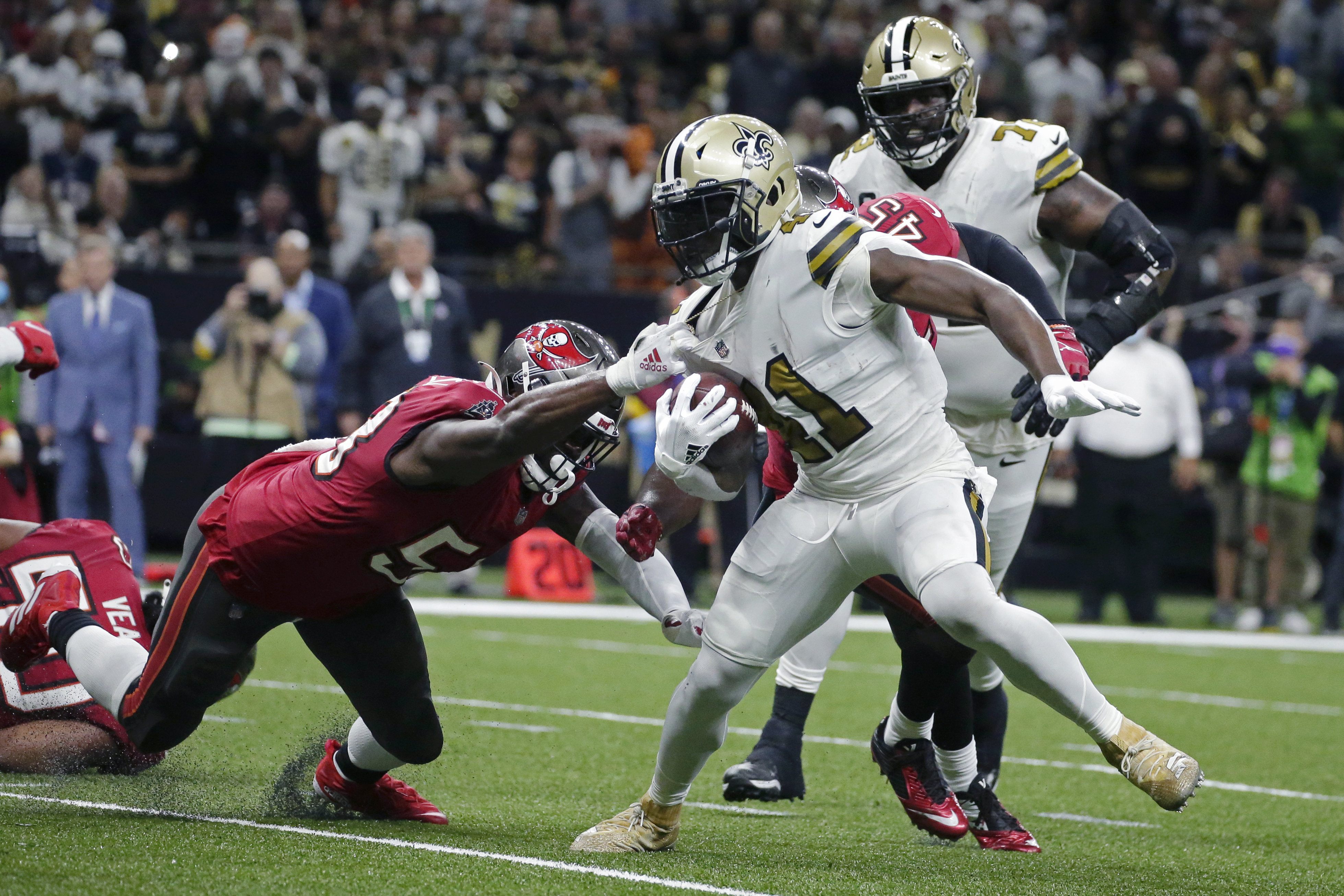 New Orleans Saints - Top Saints pick Marshon Lattimore showing off the new  all gold collar on the Saints jerseys!