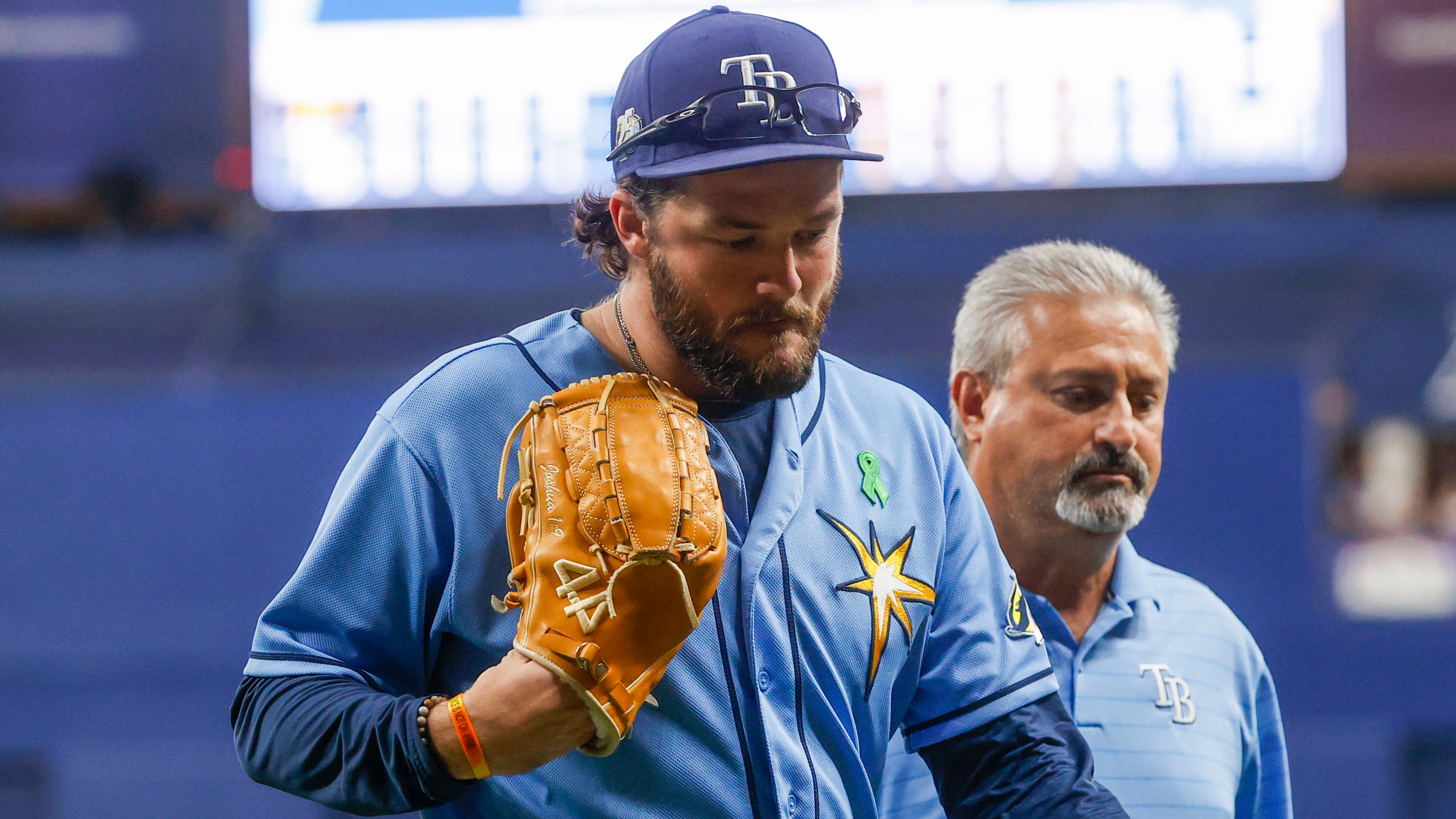 Umpire Baker leaves Blue Jays-Red Sox game after being struck by