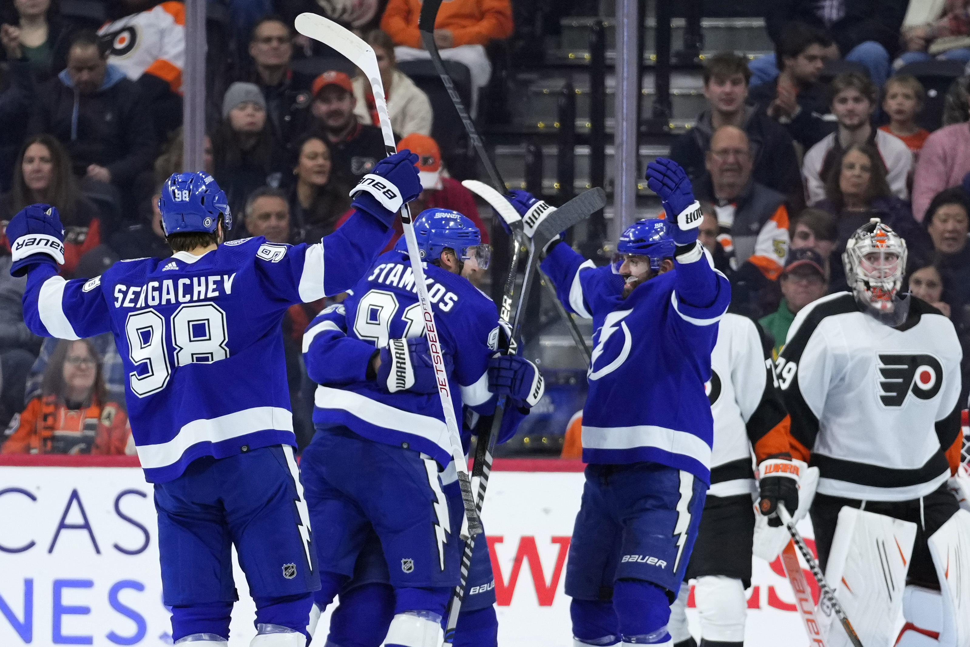 Tampa Bay Lightning's Steven Stamkos wears a special Military Appreciation  Day jersey during warm-ups before an NHL hockey game against the Carolina  Hurricanes Tuesday, Nov. 9, 2021, in Tampa, Fla. (AP Photo/Mike