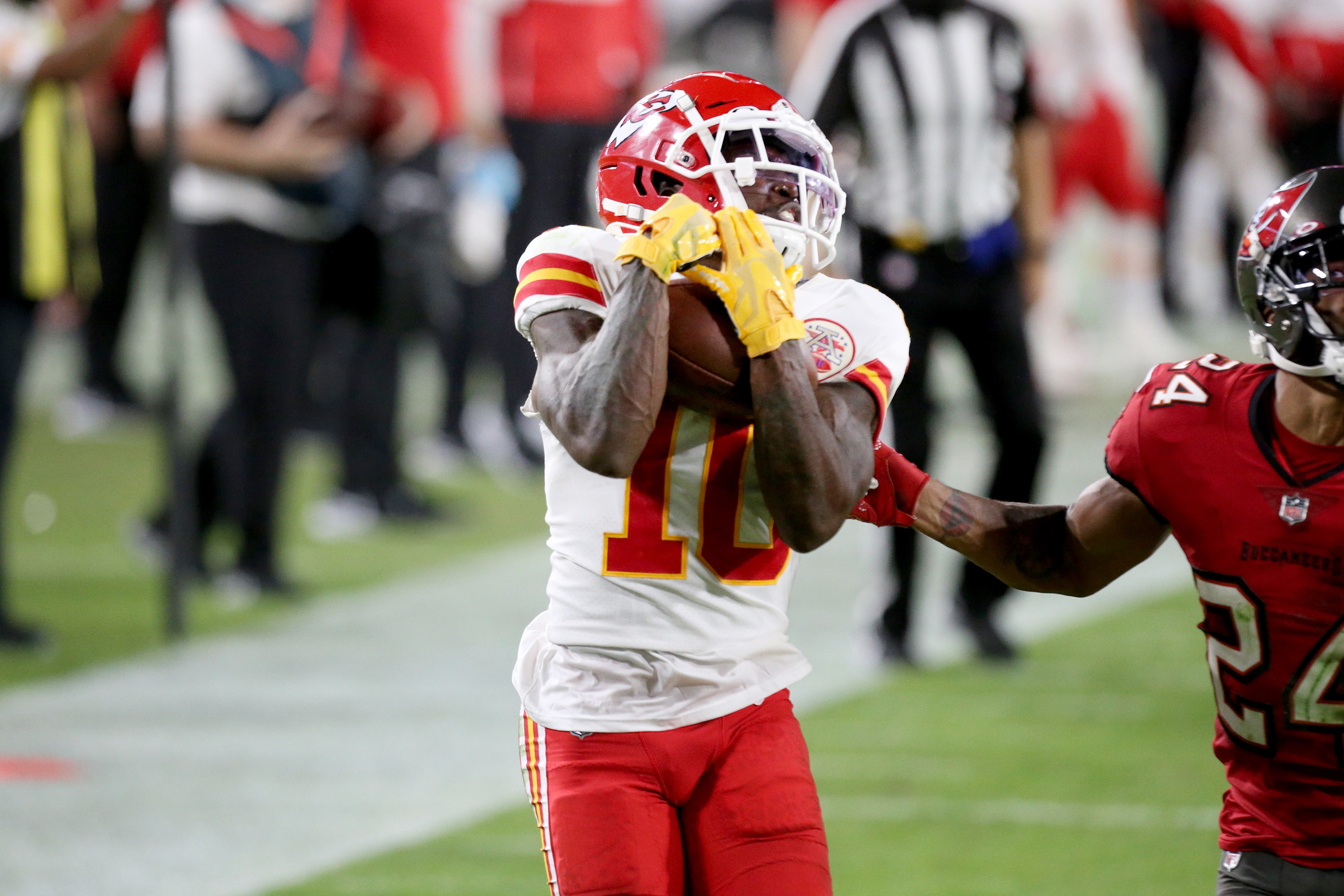 Tyreek Hill of the Kansas City Chiefs (10) during the first half