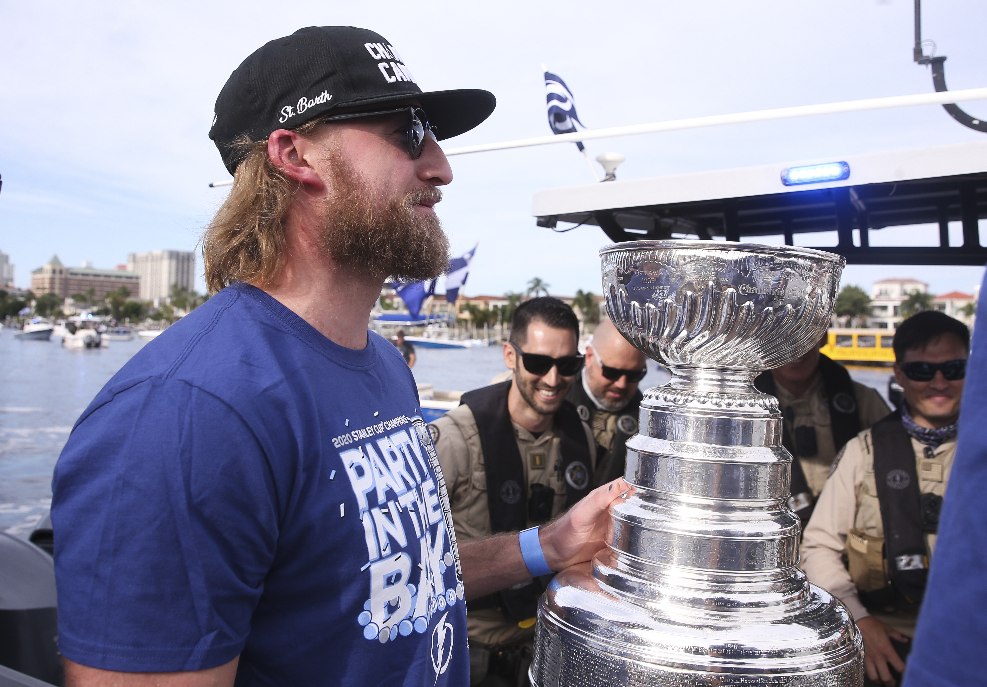 Looks like Lightning winger Pat Maroon had a pretty good time during the  Stanley Cup boat parade, This is the Loop