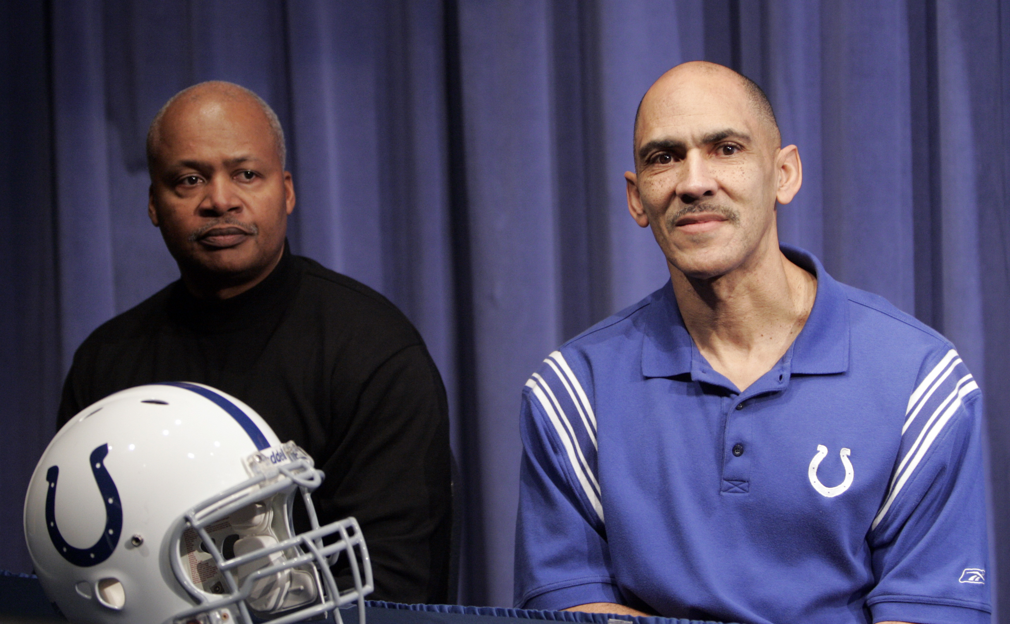 Head Coach Tony Dungy gets a Gatorade bath while the assistant