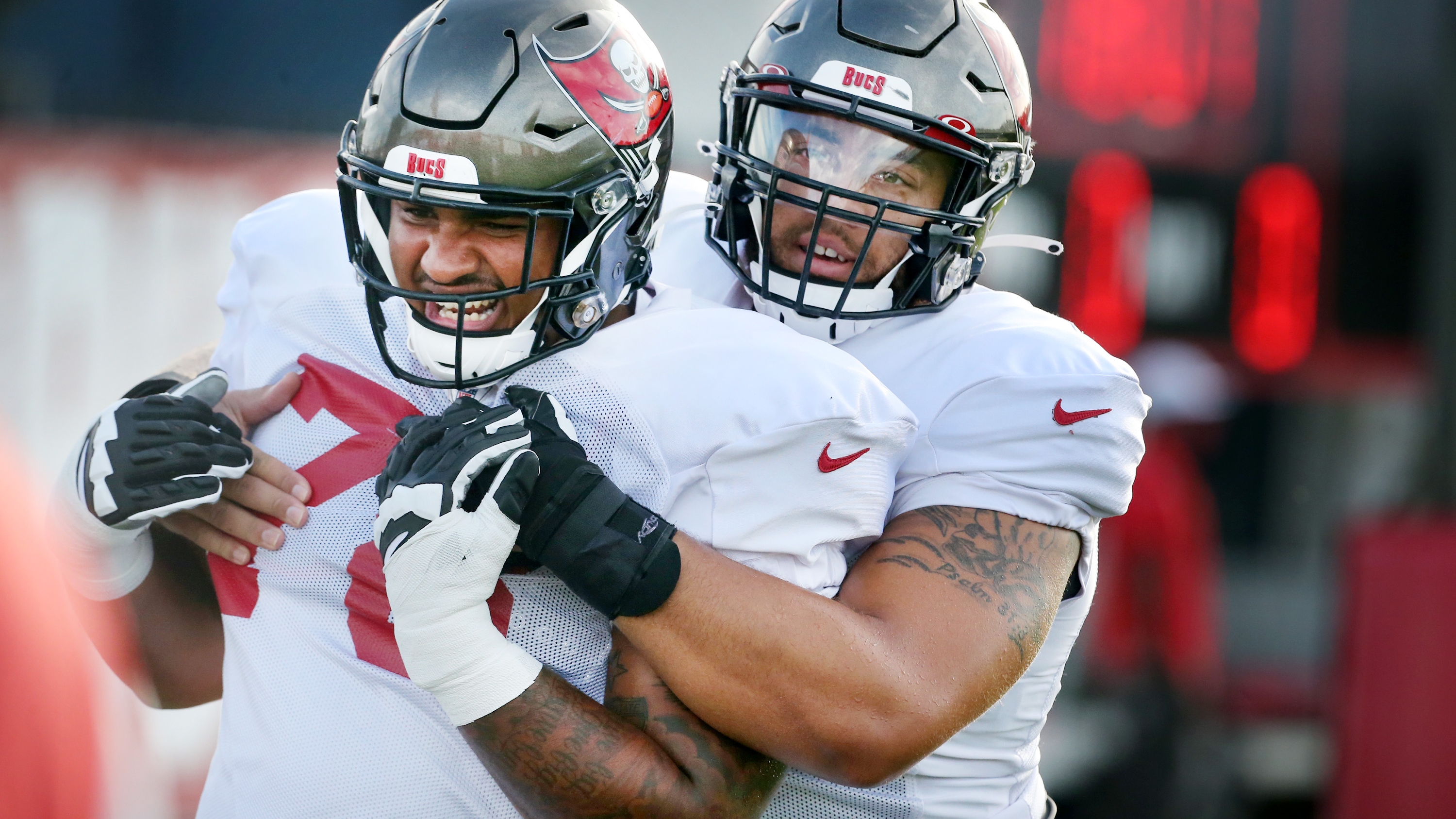 Tampa Bay Buccaneers offensive tackle Tristan Wirfs (78) in action during  an NFL wild-card play …