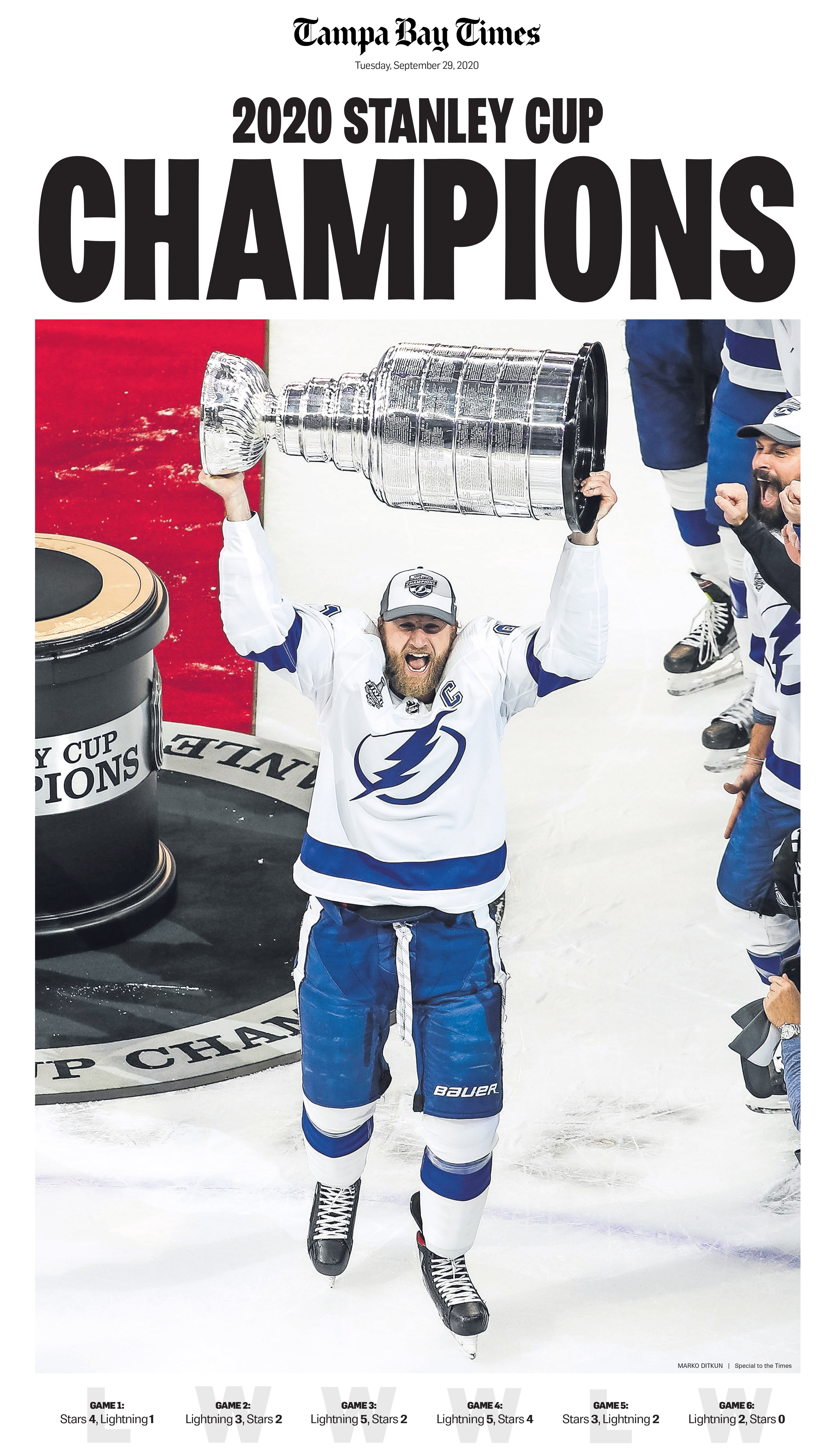 Lightning Championship Poster Coming To Sunday S Tampa Bay Times Newspaper