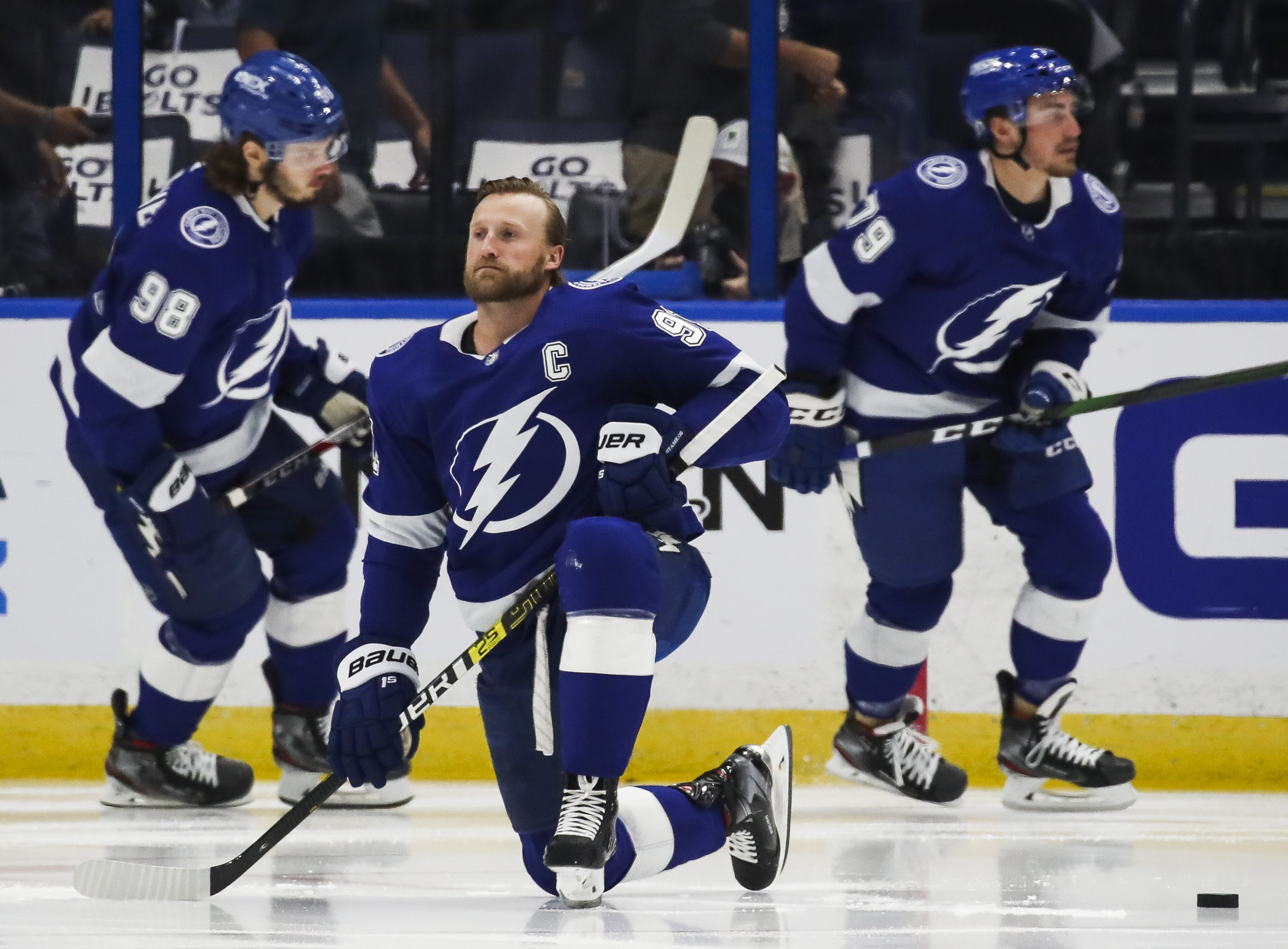 Stamkos skates, but 'still a real possibility' he won't play in playoffs -  NBC Sports