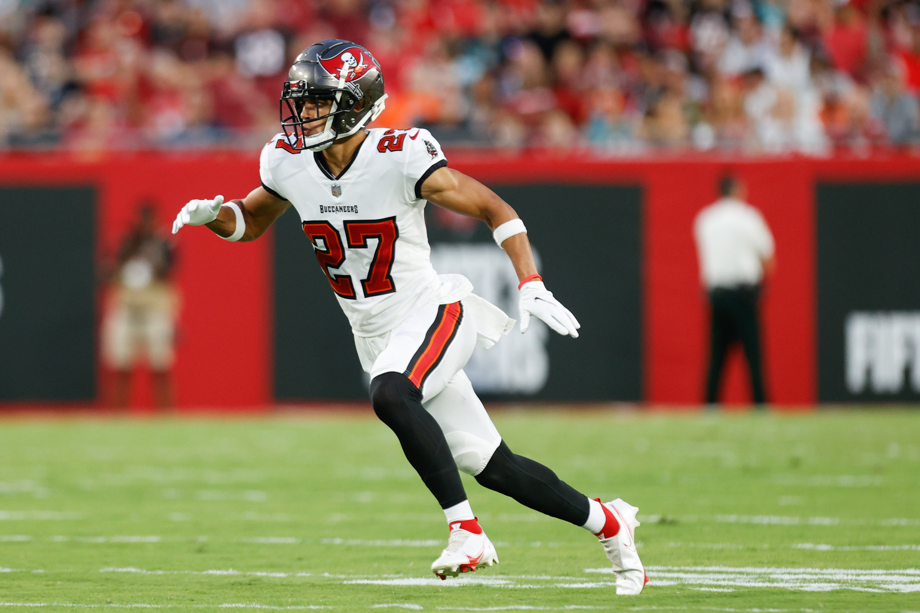 Tampa Bay Buccaneers cornerback Zyon McCollum walks off the field