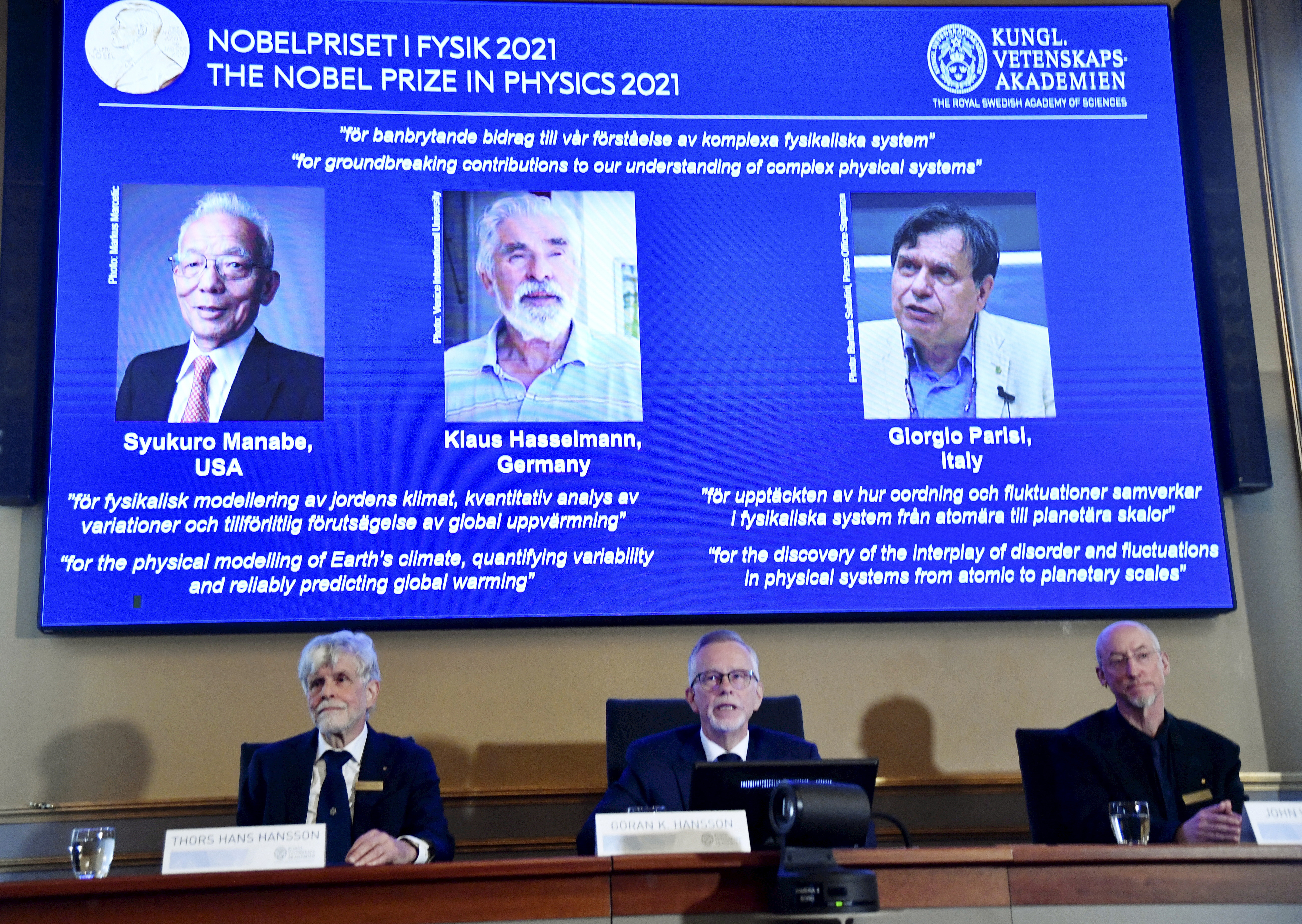 nobel prize in physics rewards work on complex systems like climate
