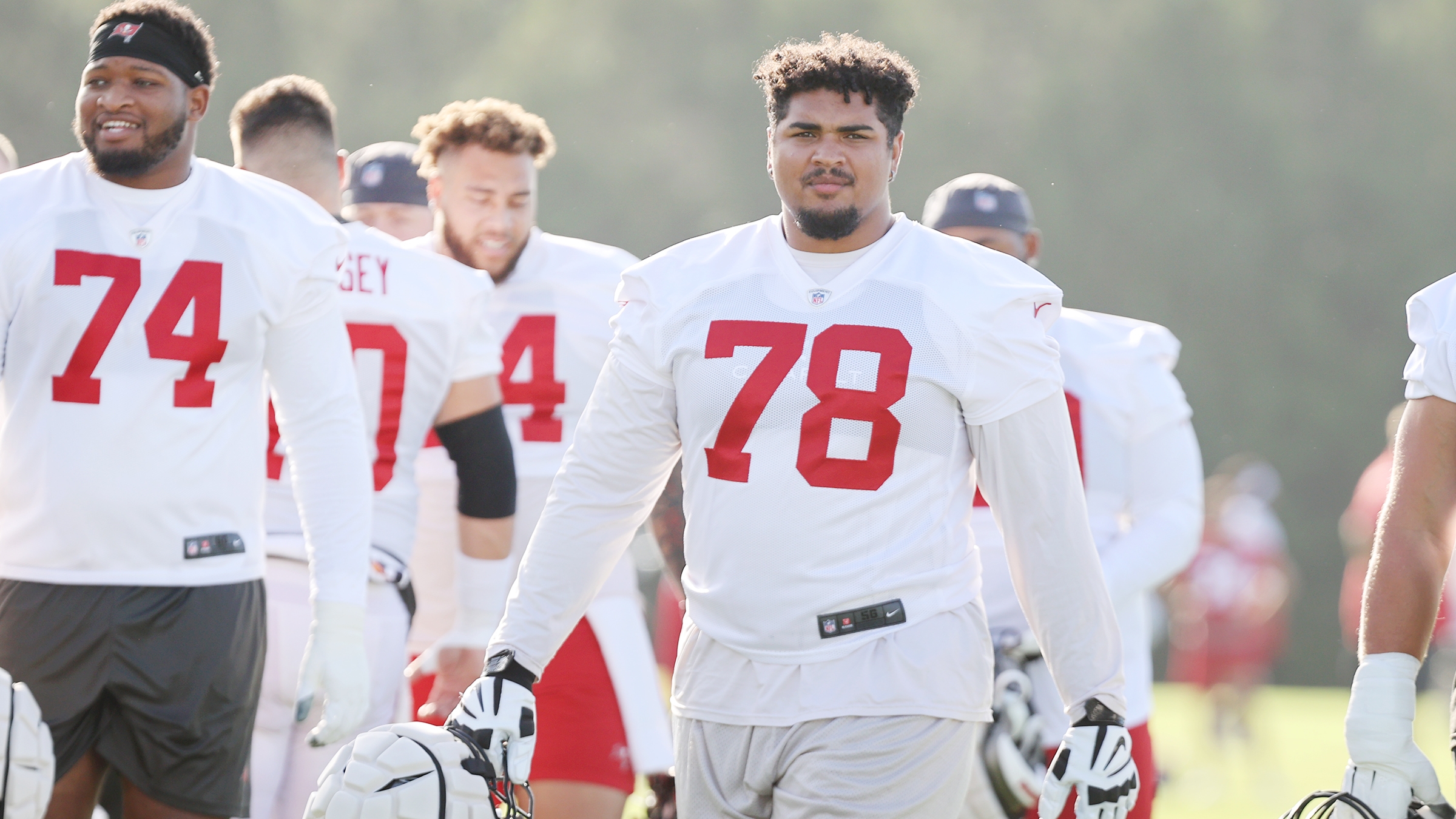 Tampa Bay Buccaneers offensive tackle Tristan Wirfs (78) in action during  an NFL wild-card play …