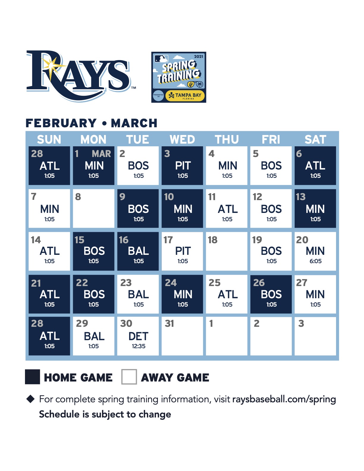 Rays announce 2024 regular-season schedule