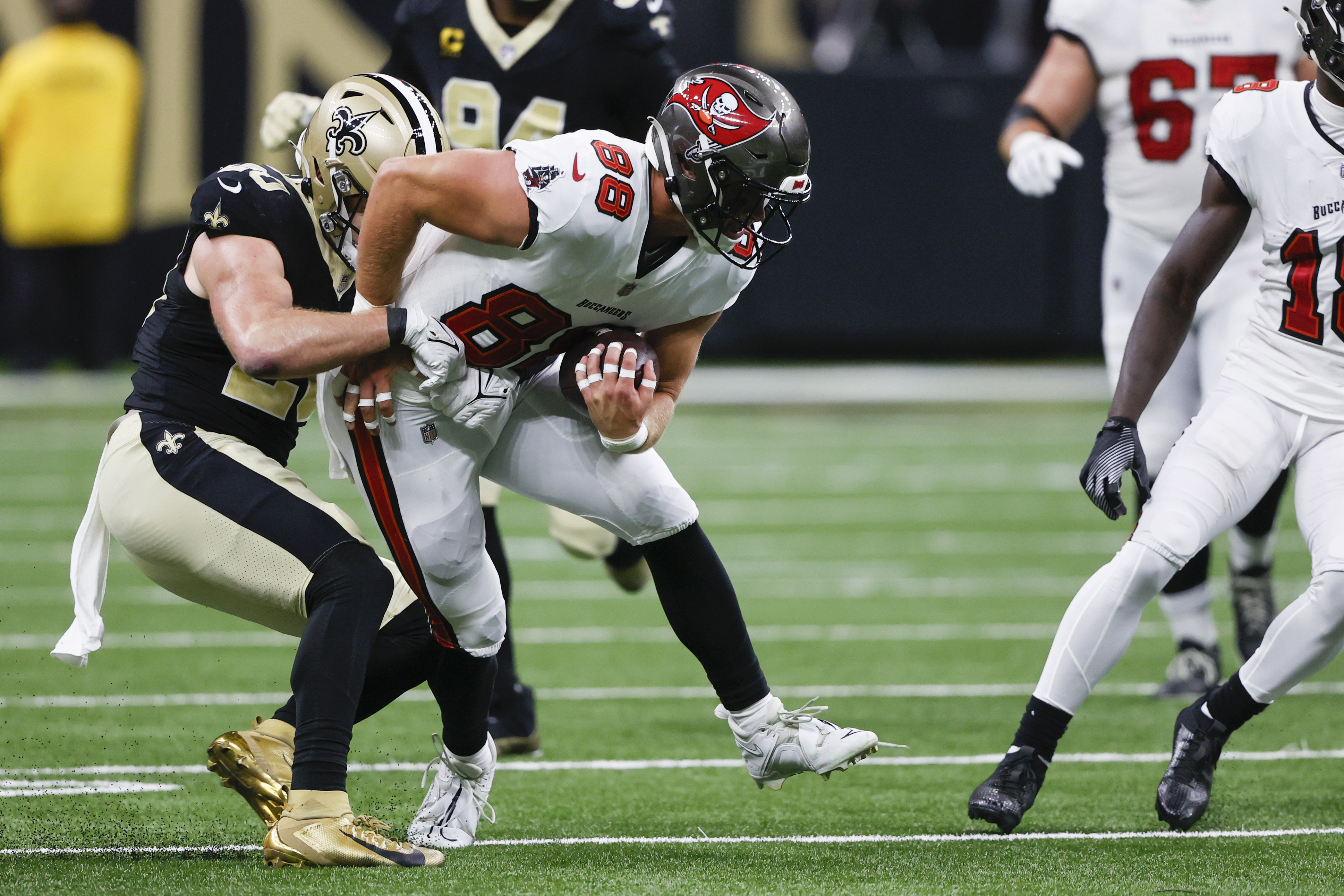 Tampa Bay Buccaneers cornerback Sean Murphy-Bunting against the Indianapolis  Colts during an NFL football game at Lucas Oil Stadium, Sunday, Nov. 28,  2021 in Indianapolis. (Winslow Townson/AP Images for Panini Stock Photo 