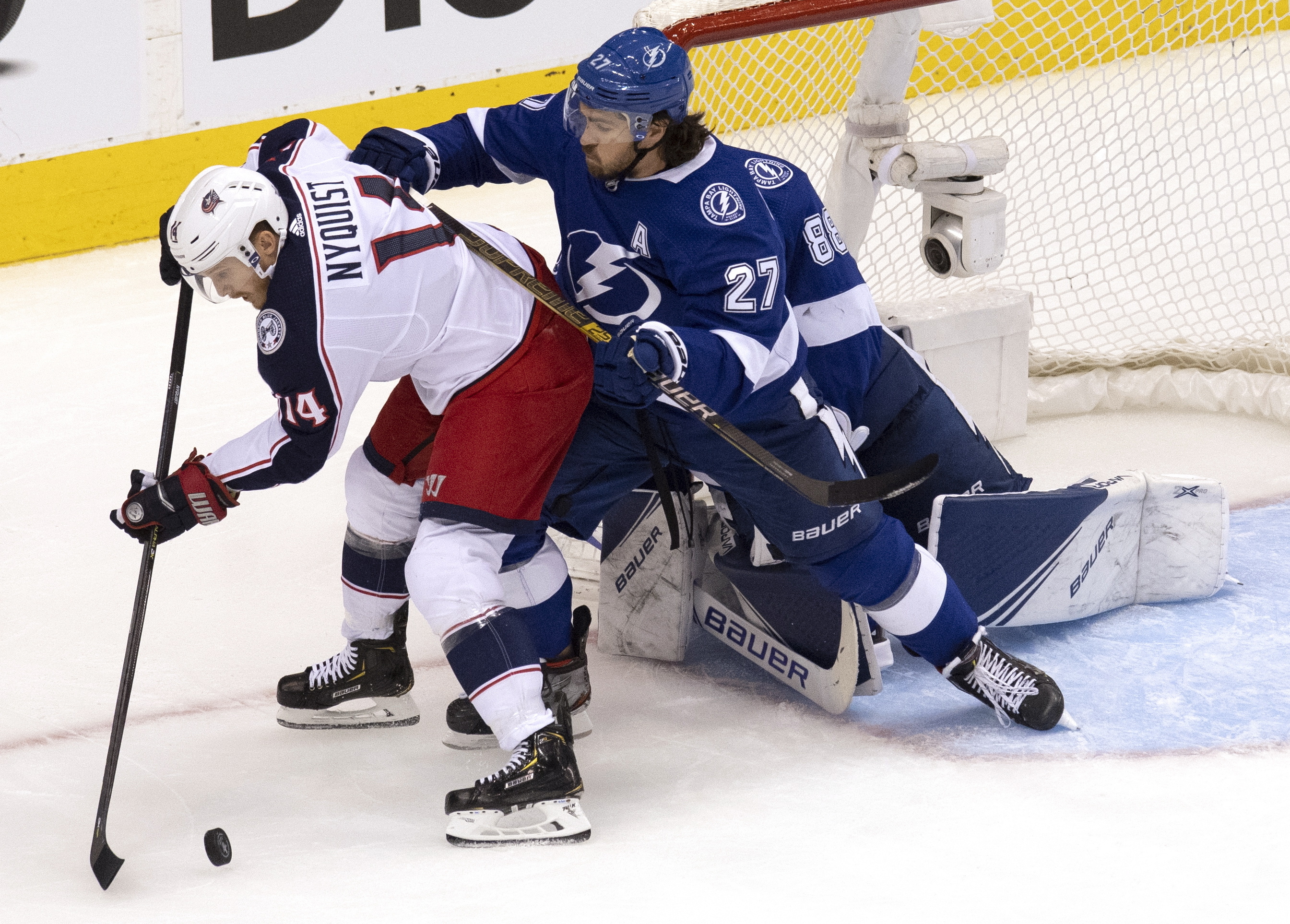 There were many different masks on the @bluejacketsnhl in the '22